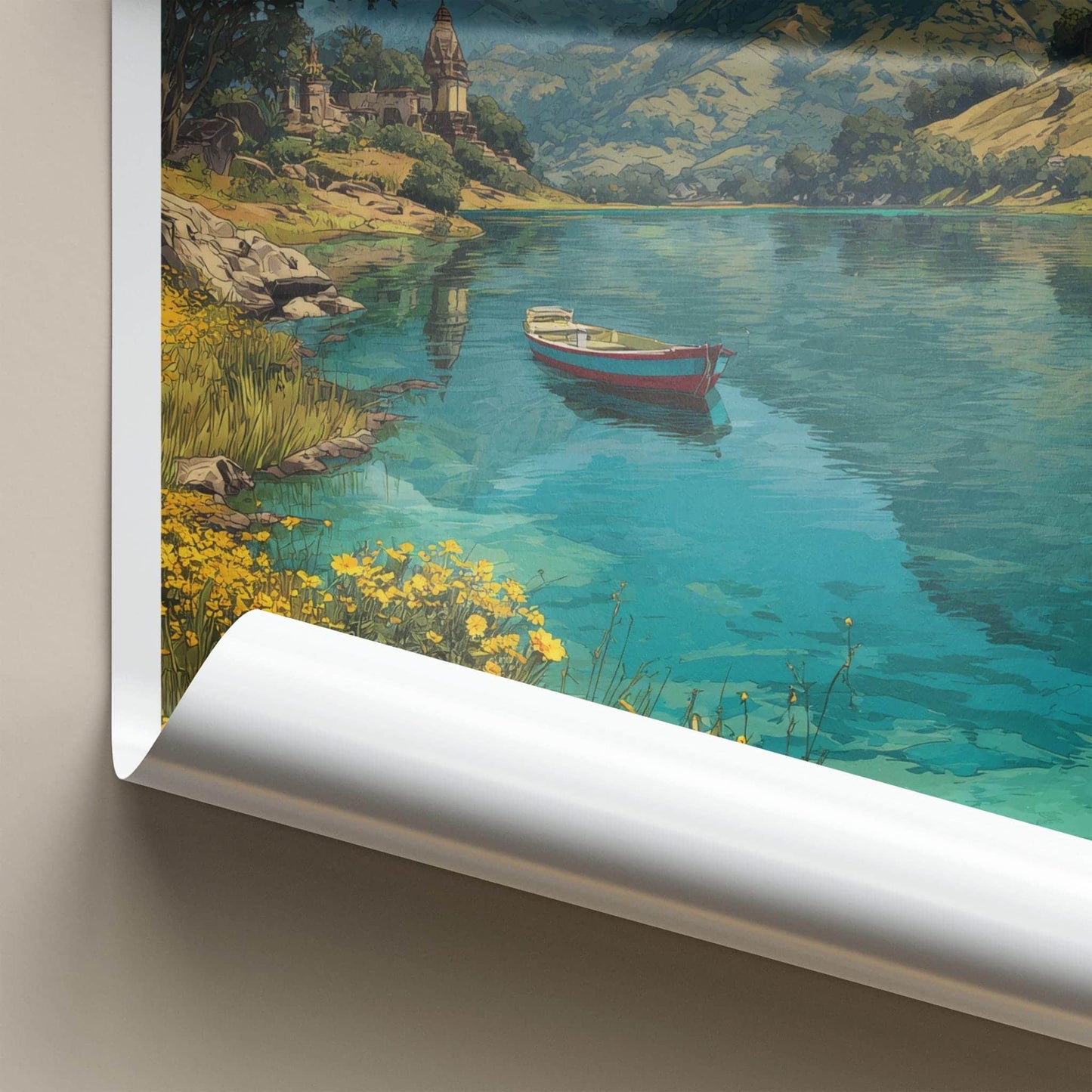 Saputara Poster - India Travel Art - Gujarat Mountain Lake Boat Home Decor