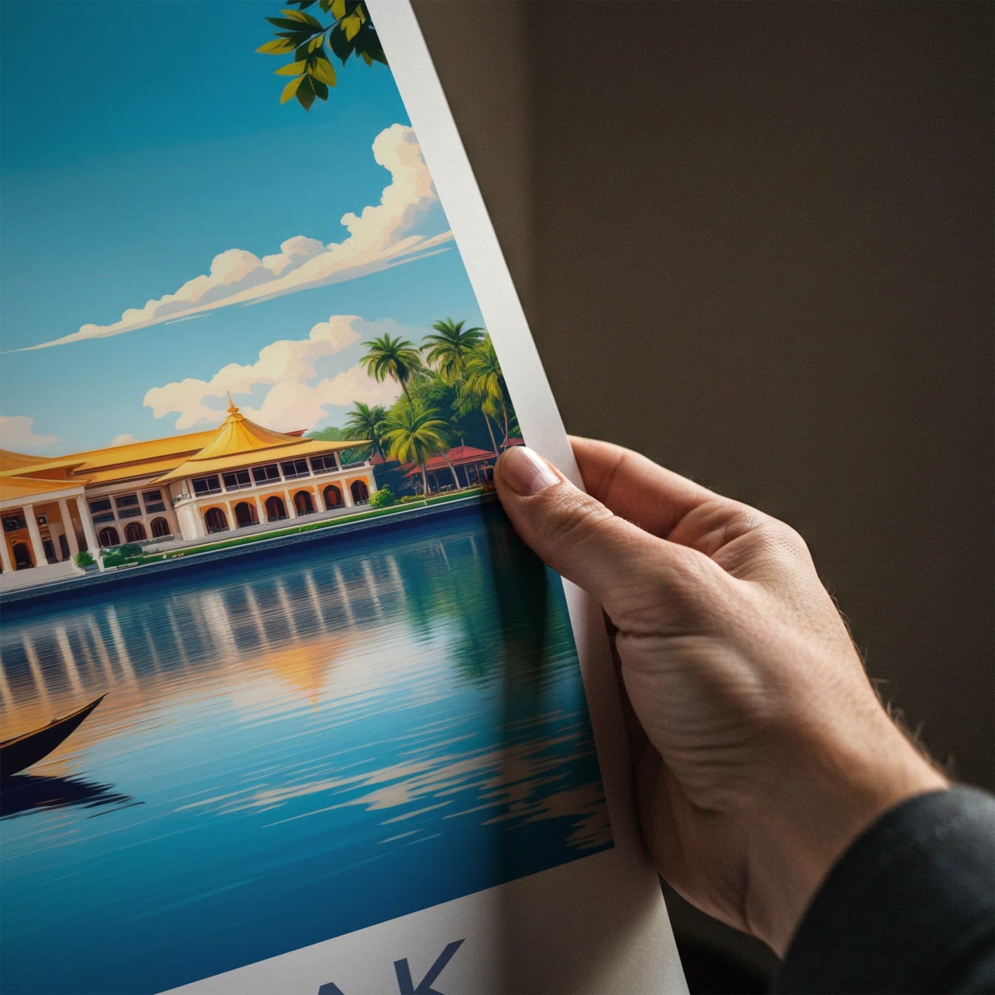 Sarawak Poster - Malaysia Travel Art - Golden Palace Boat Home Decor