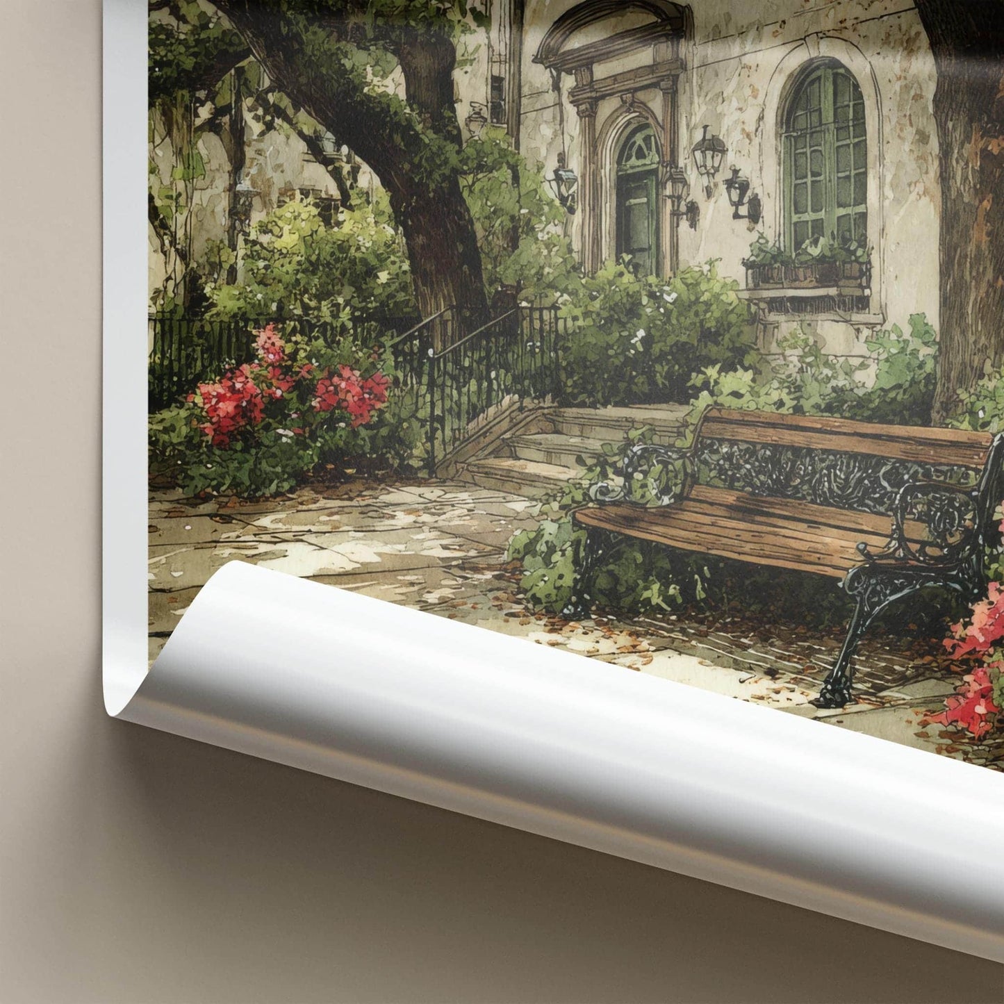 Savannah Poster - Georgia Travel Print - Spanish Moss Covered Wall Decor
