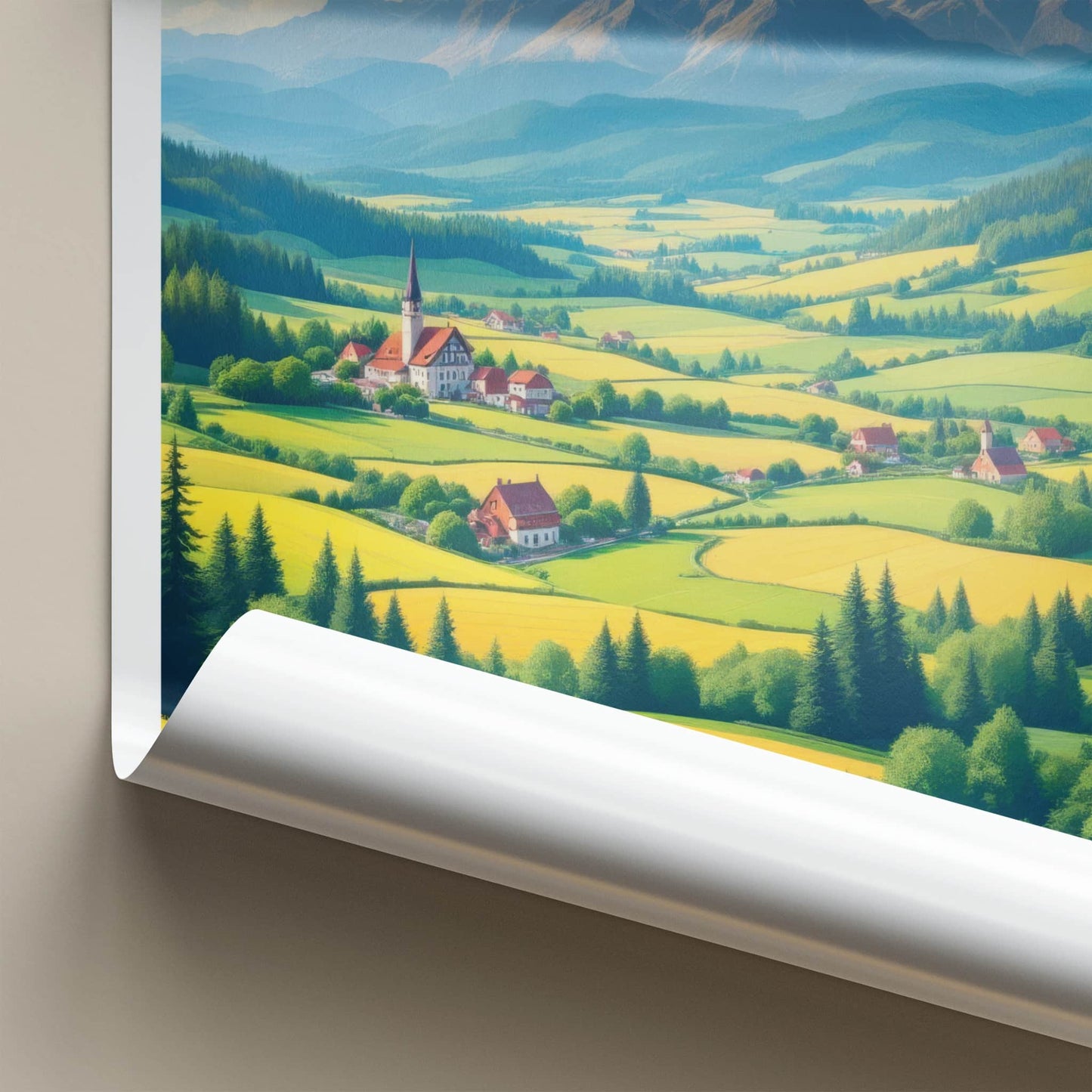 Schleching Poster - Germany Travel Art - Green Alpine Village Home Decor