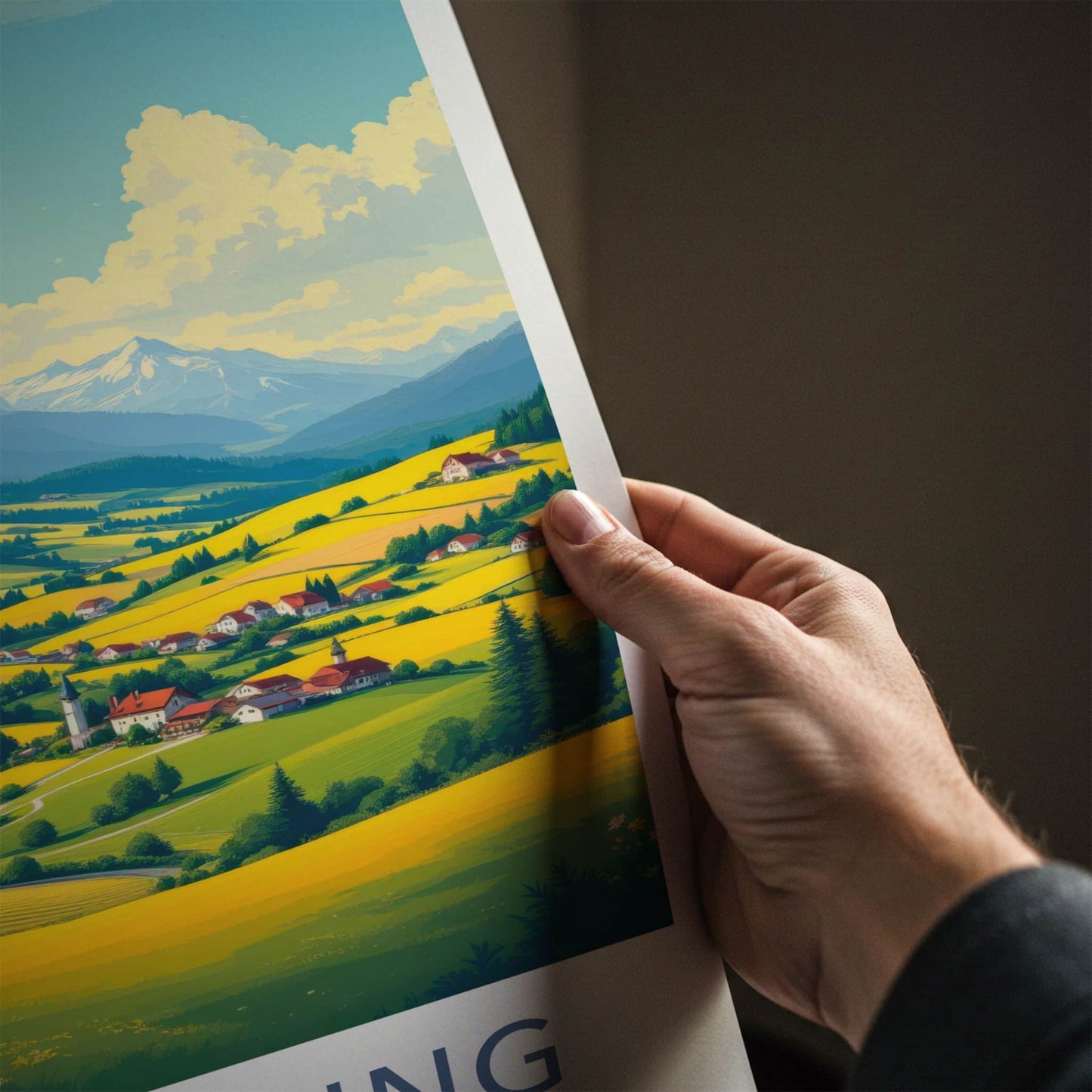 Schleching Poster - Germany Travel Print - Vibrant Valley Landscape Gallery Art