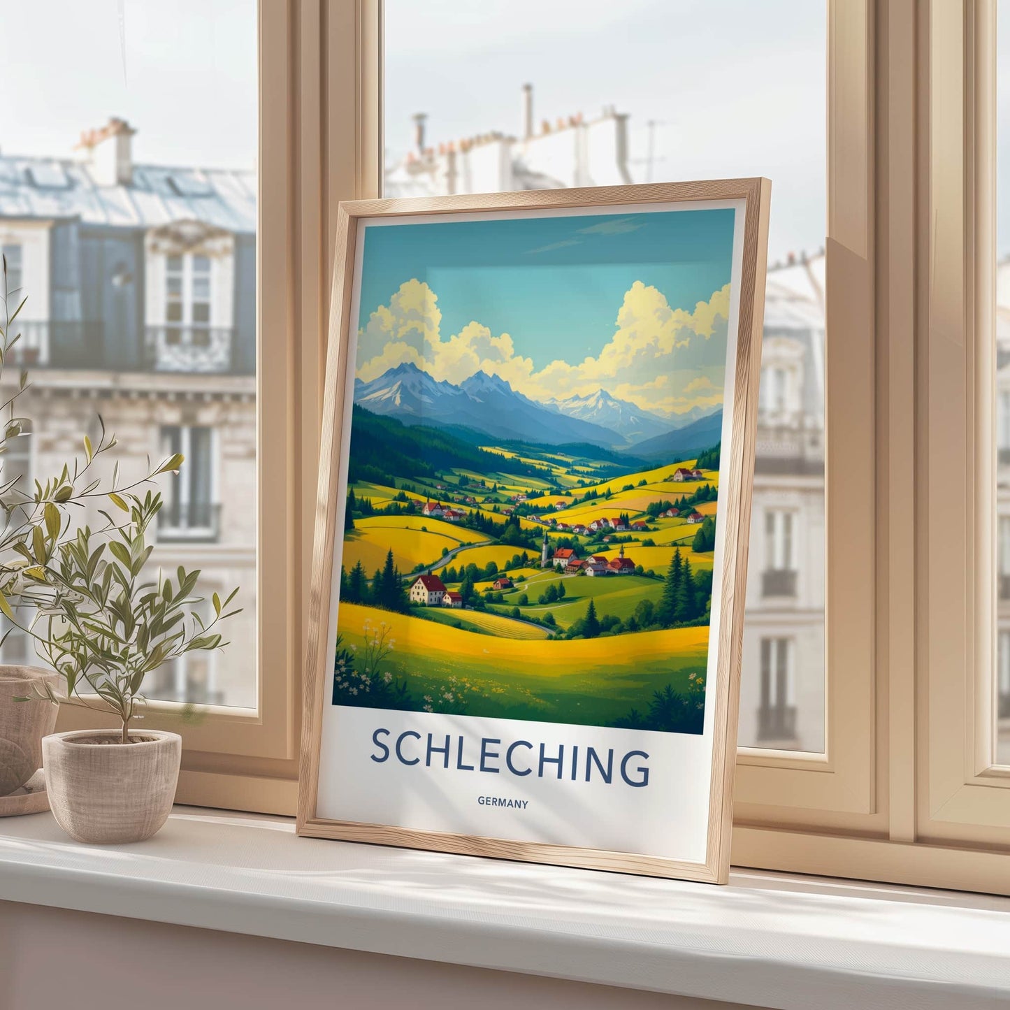 Schleching Poster - Germany Travel Print - Vibrant Valley Landscape Gallery Art