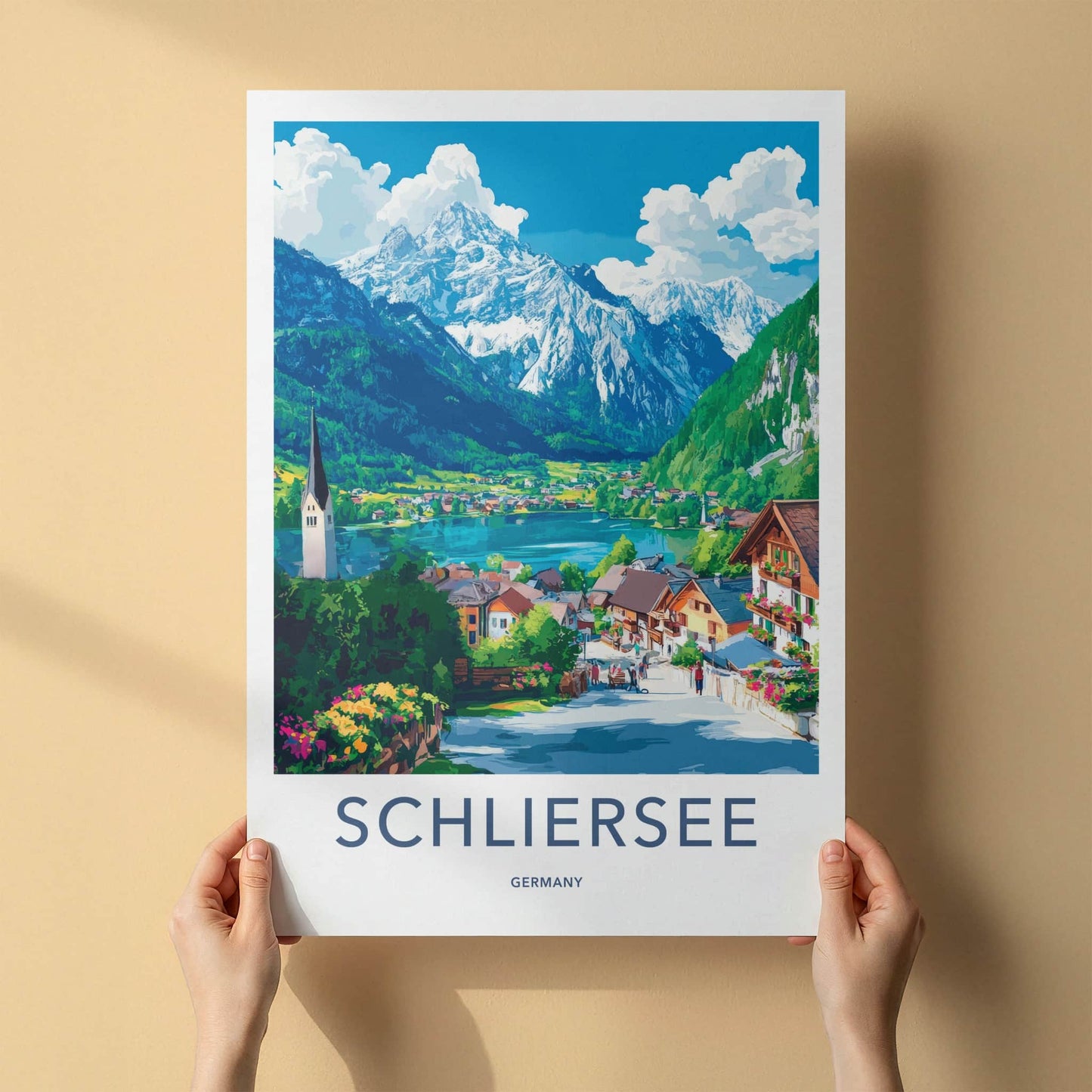 Schliersee Poster - Germany Travel Art - Alpine Lake Village Home Decor
