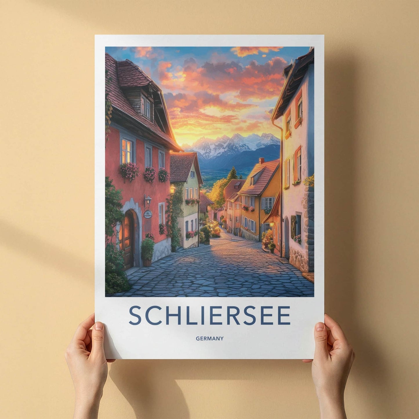 Schliersee Poster - Germany Travel Art - Alpine Village Sunset Home Decor