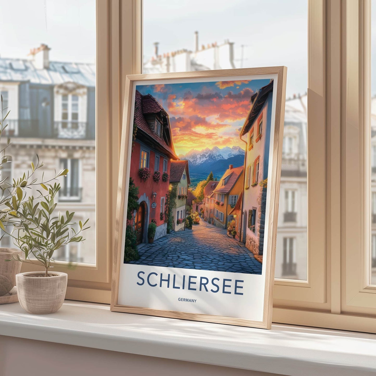 Schliersee Poster - Germany Travel Art - Alpine Village Sunset Home Decor