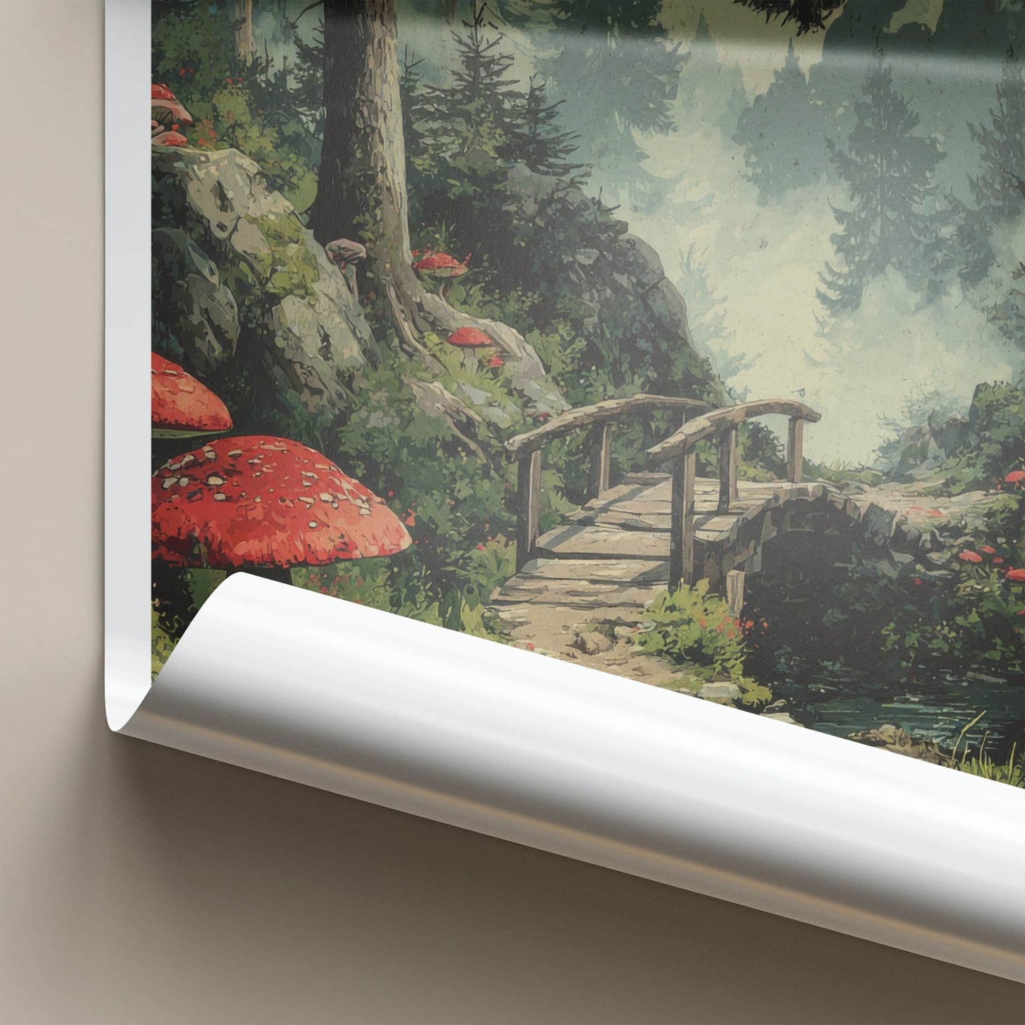 Schwarzwald Poster - Germany Travel Art - Forest Path Bridge Home Decor