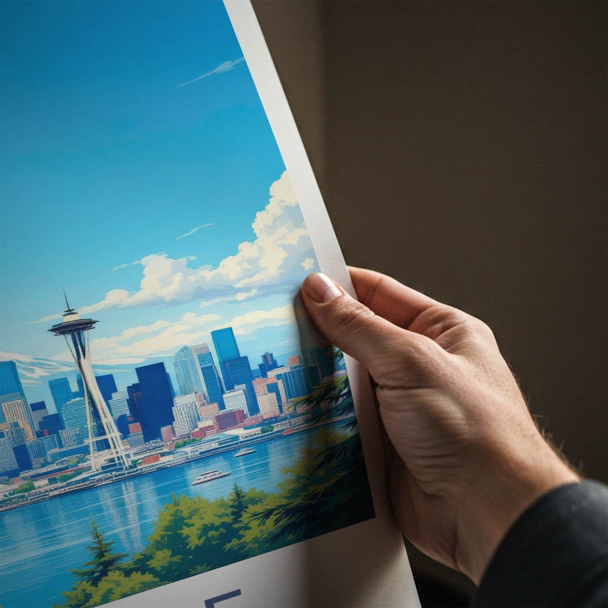 Seattle Poster - Washington Art Print - Mountain City Marina Wall Decor