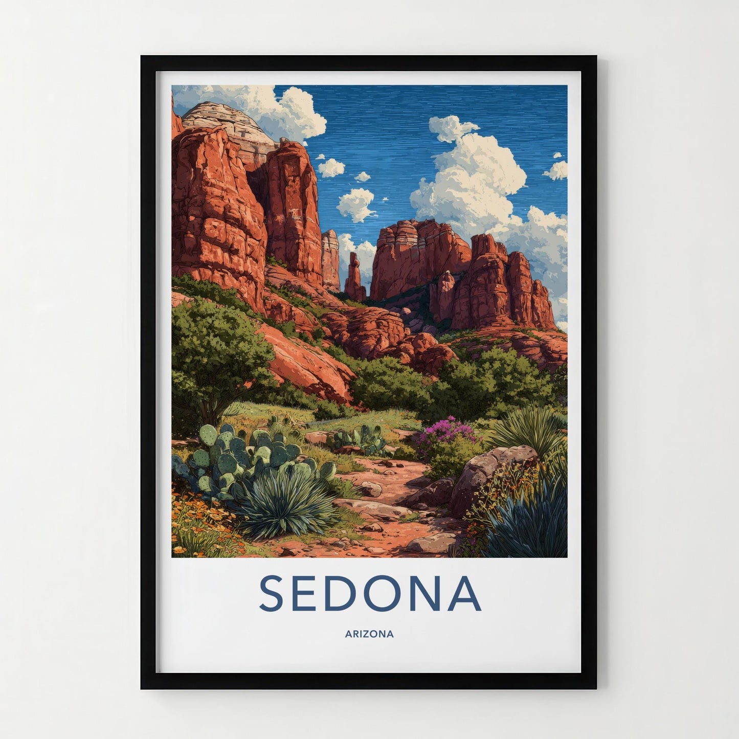 Sedona Poster - Arizona Travel Art - Desert Rock Landscape Home Decor