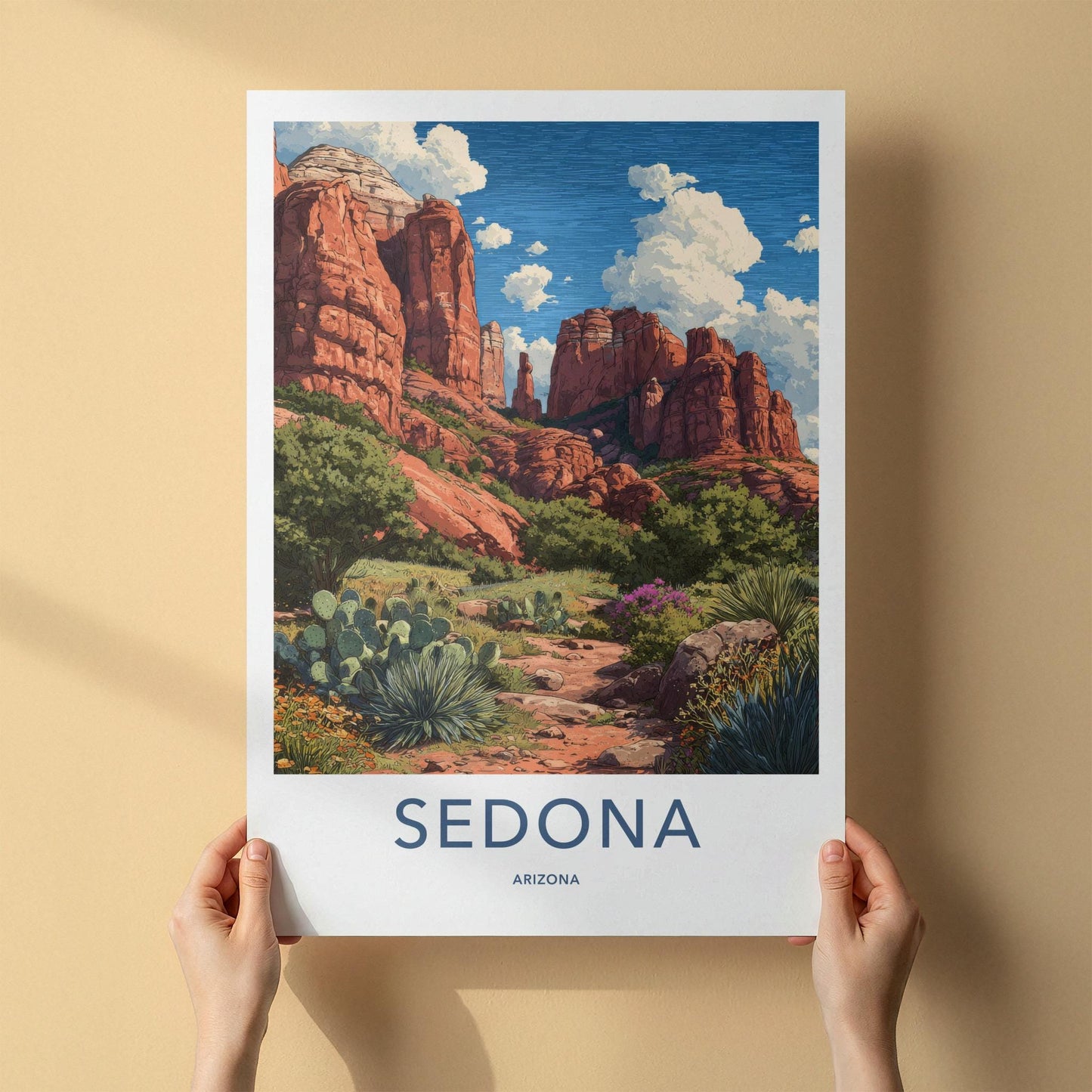 Sedona Poster - Arizona Travel Art - Desert Rock Landscape Home Decor
