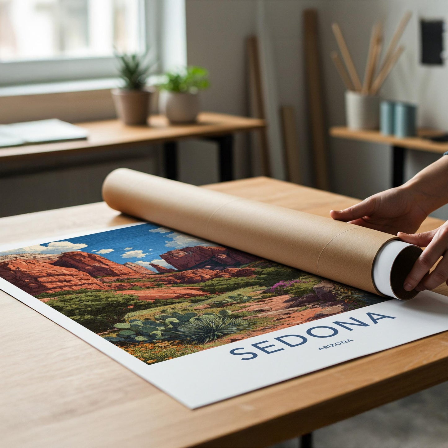 Sedona Poster - Arizona Travel Art - Desert Rock Landscape Home Decor