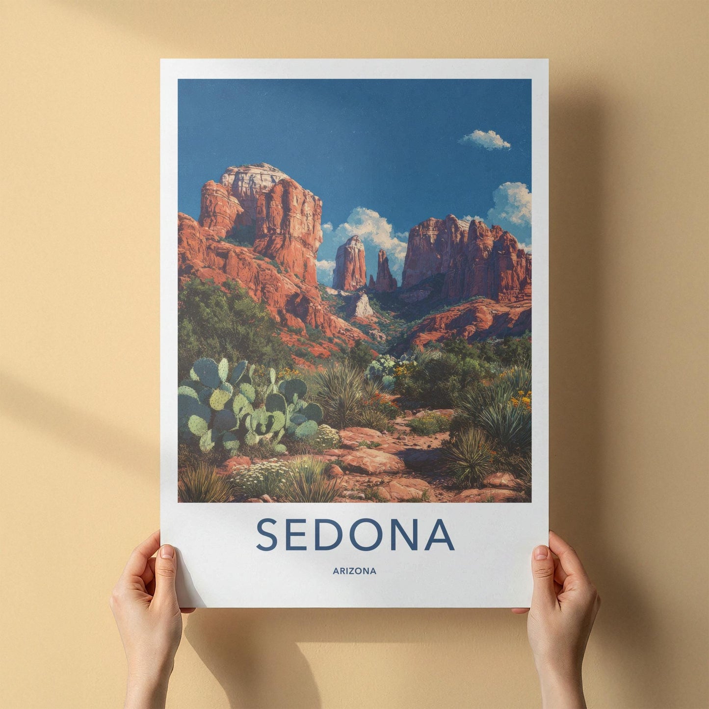 Sedona Poster - Arizona Travel Art - Majestic Rock Formations Wall Decor