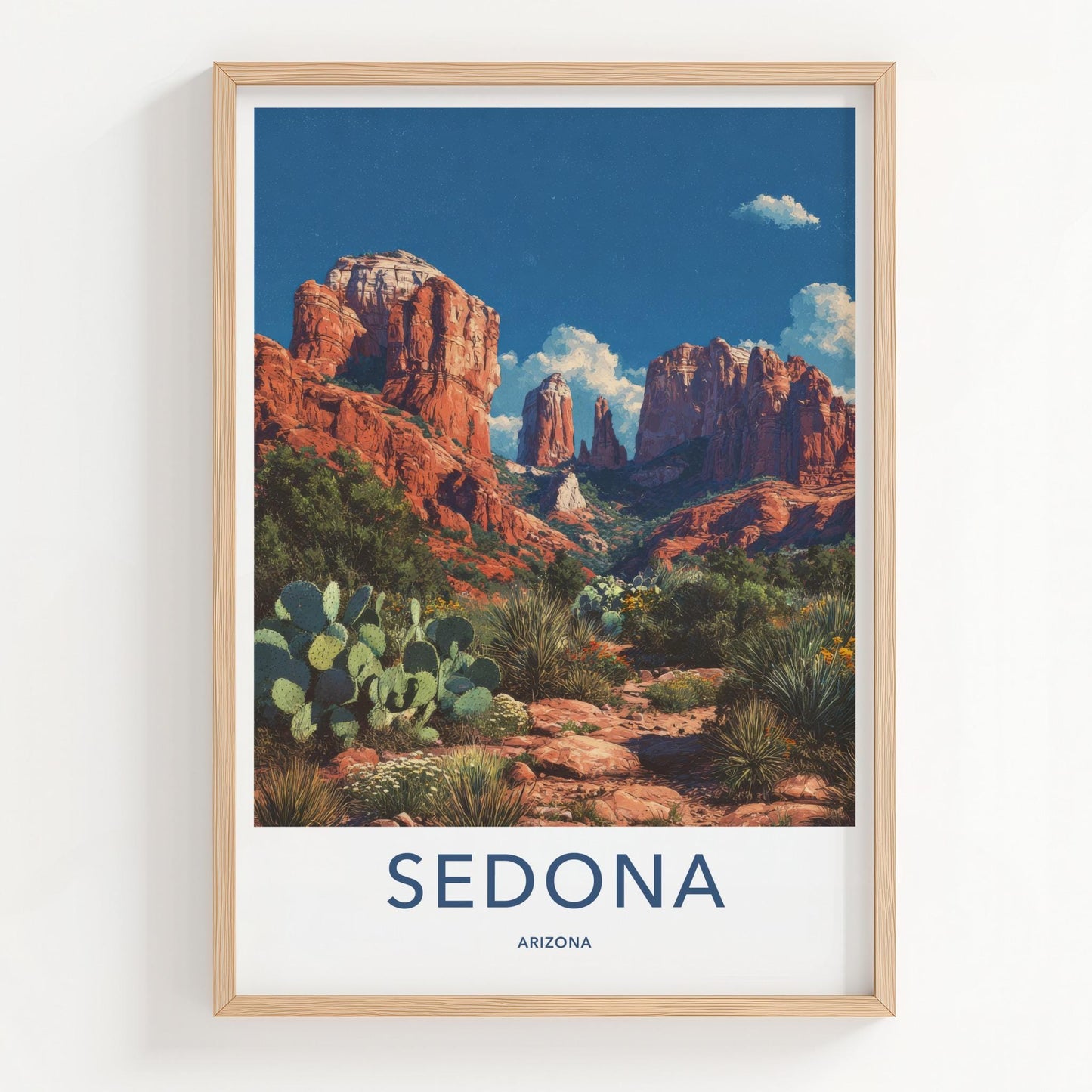 Sedona Poster - Arizona Travel Art - Majestic Rock Formations Wall Decor