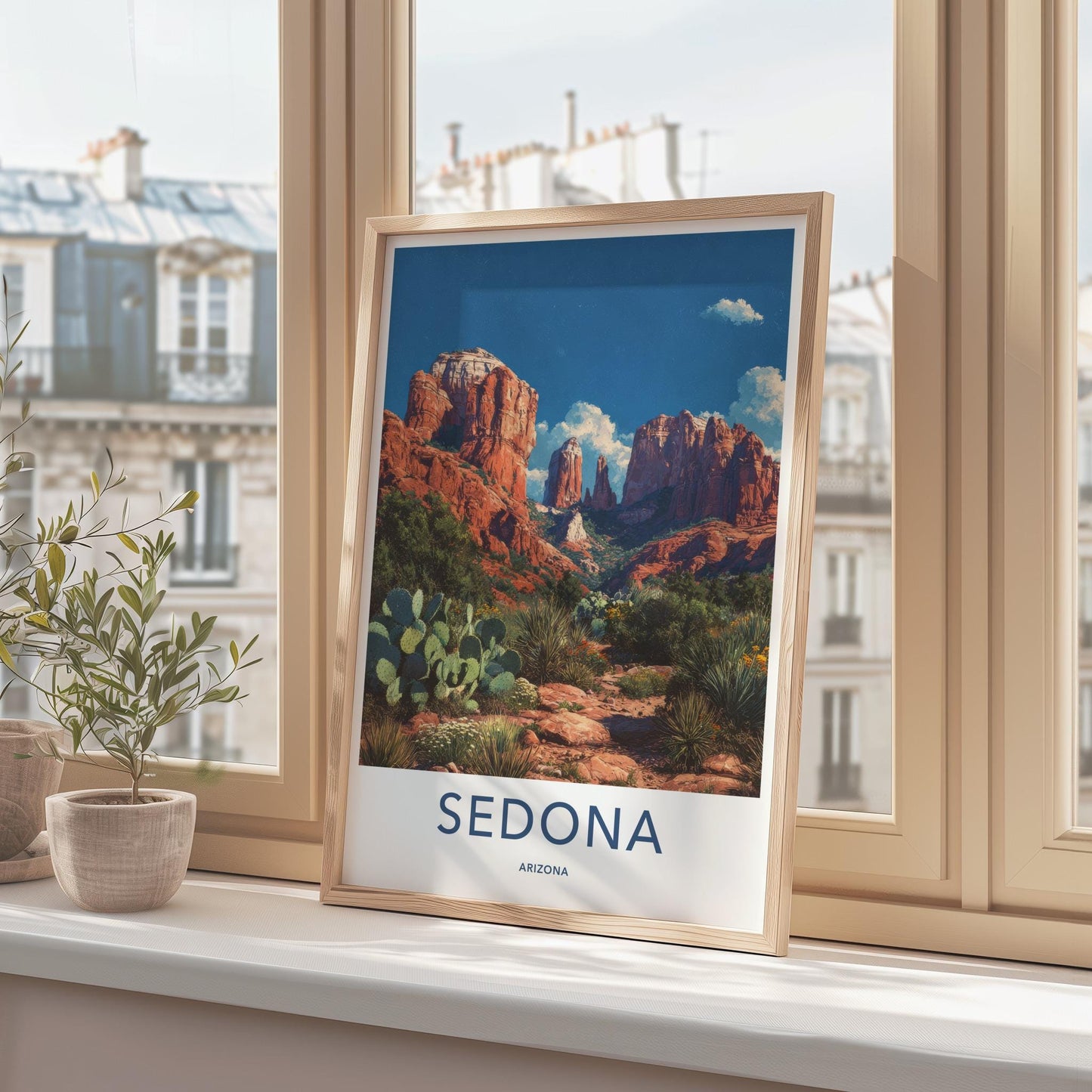 Sedona Poster - Arizona Travel Art - Majestic Rock Formations Wall Decor