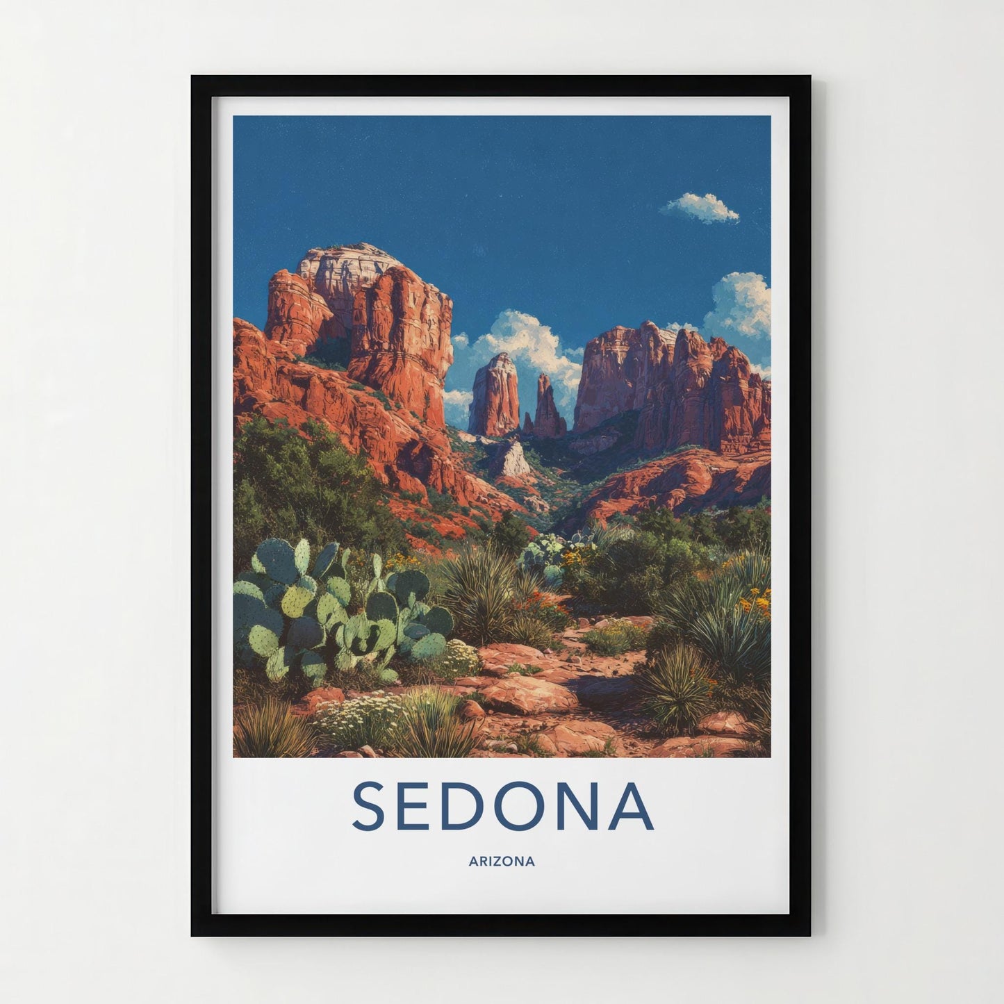 Sedona Poster - Arizona Travel Art - Majestic Rock Formations Wall Decor
