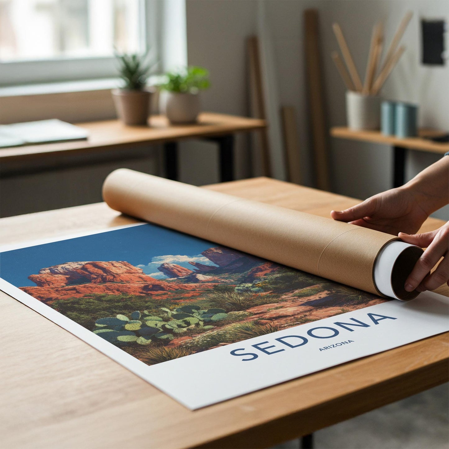Sedona Poster - Arizona Travel Art - Majestic Rock Formations Wall Decor