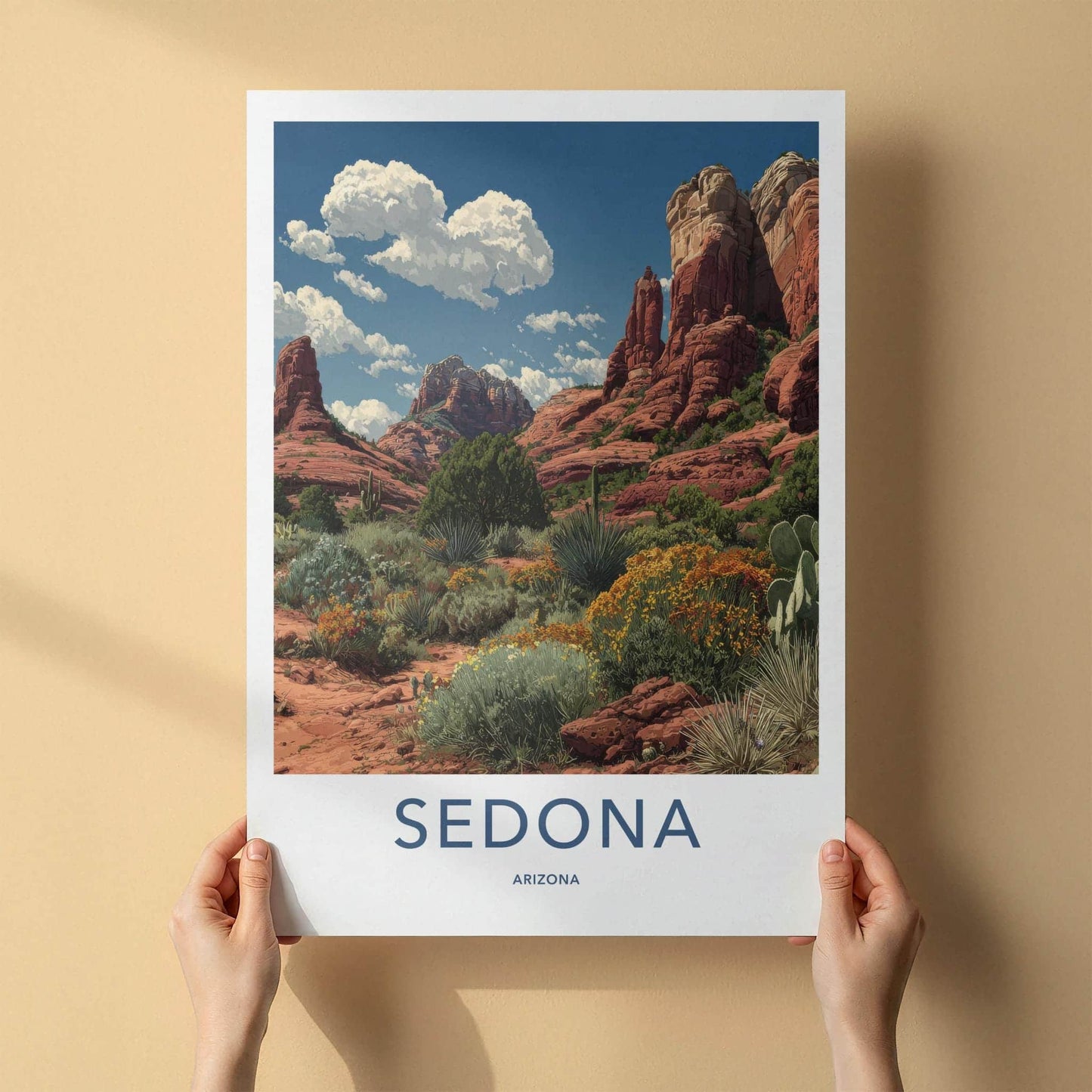 Sedona Poster - Arizona Travel Art - Red Rock Desert Home Decor