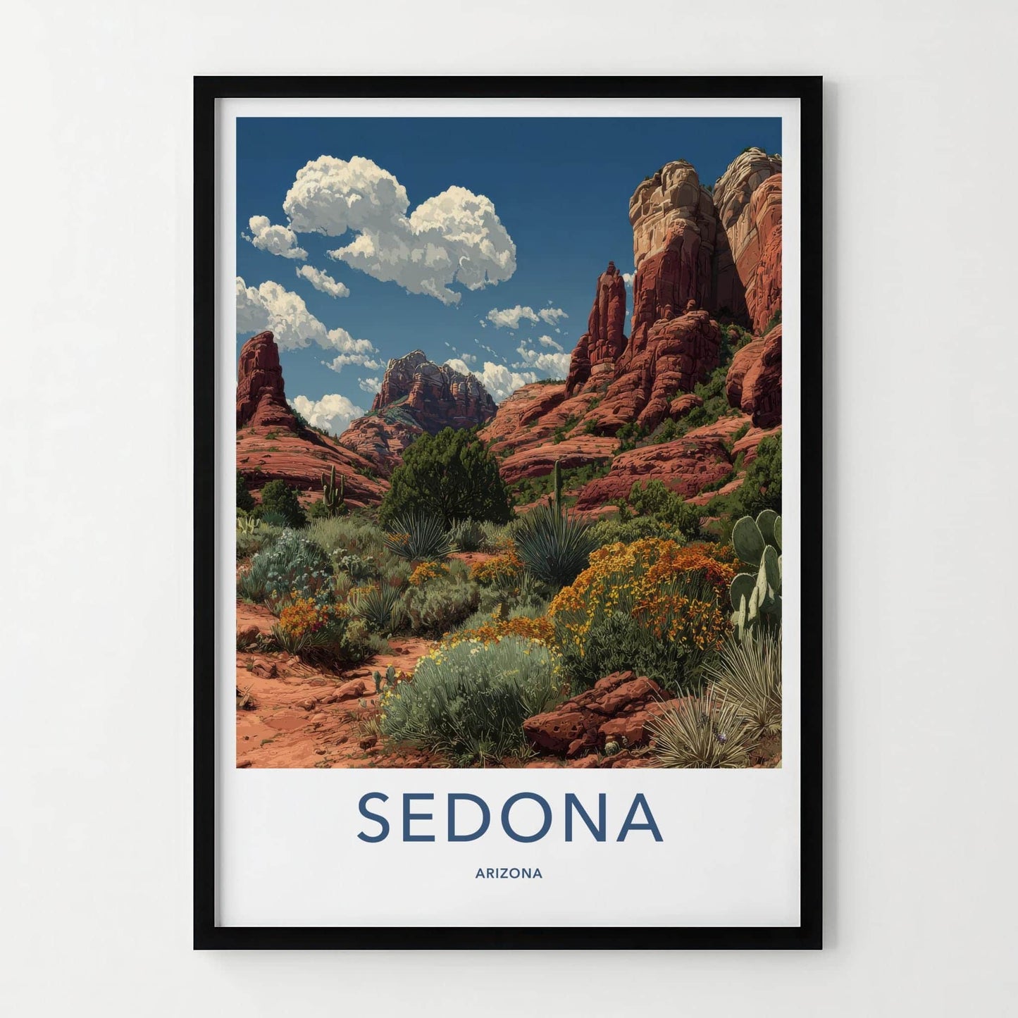 Sedona Poster - Arizona Travel Art - Red Rock Desert Home Decor