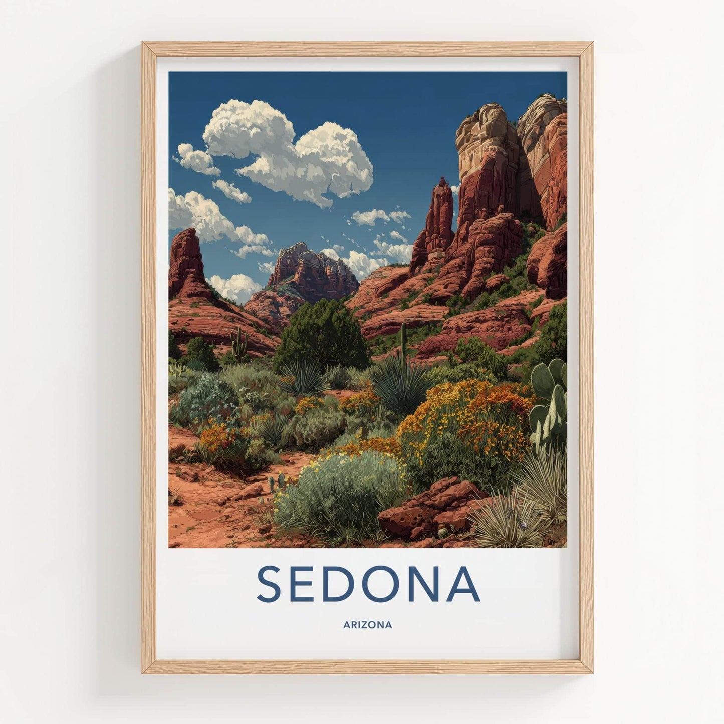 Sedona Poster - Arizona Travel Art - Red Rock Desert Home Decor