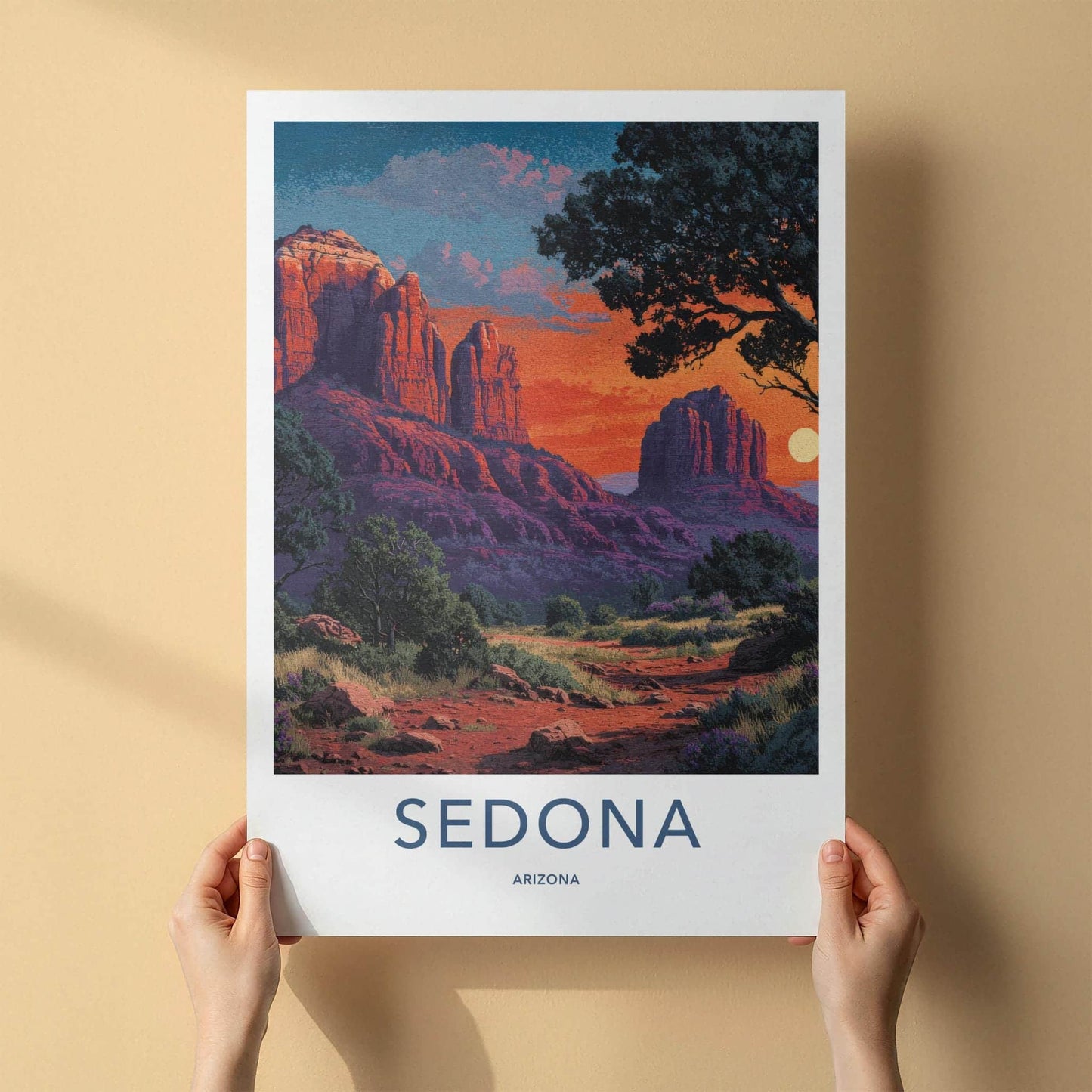 Sedona Poster - Arizona Travel Art - Red Rock Sunset Home Decor