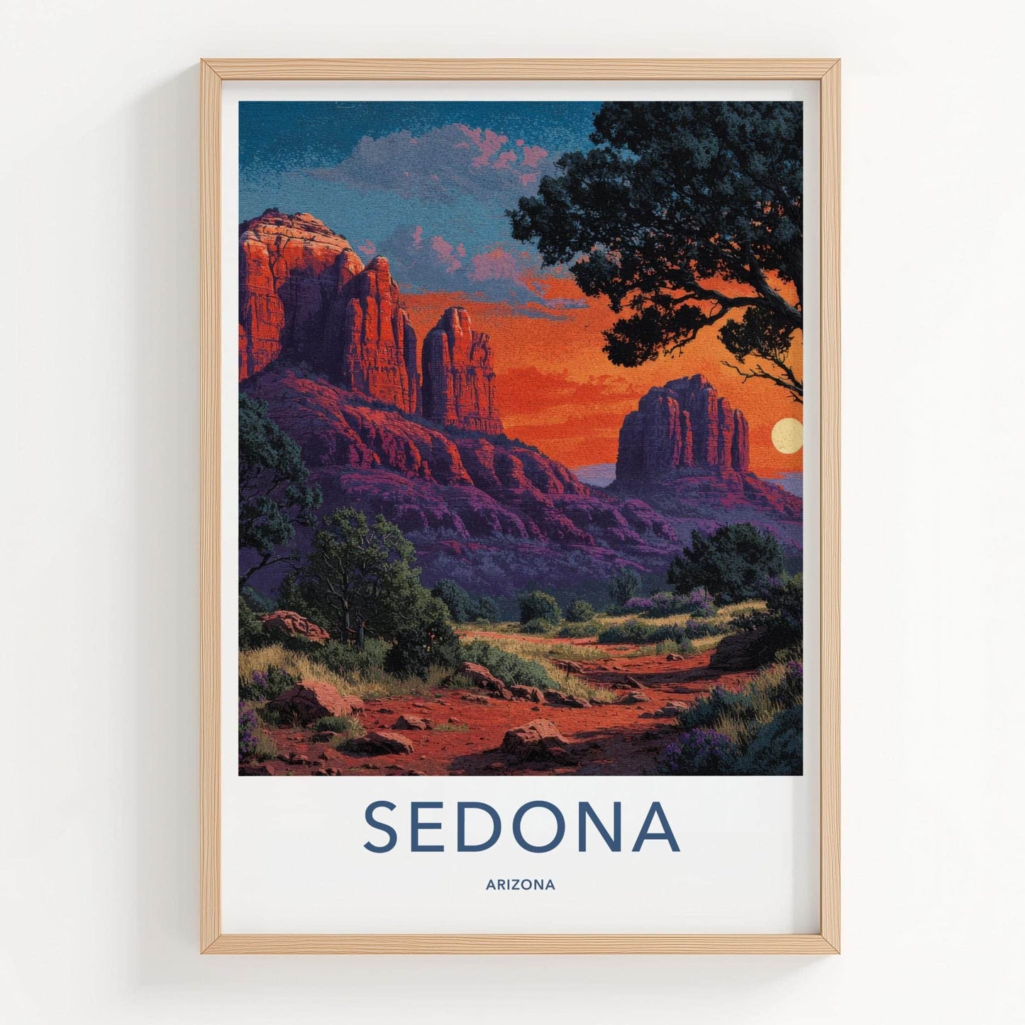 Sedona Poster - Arizona Travel Art - Red Rock Sunset Home Decor