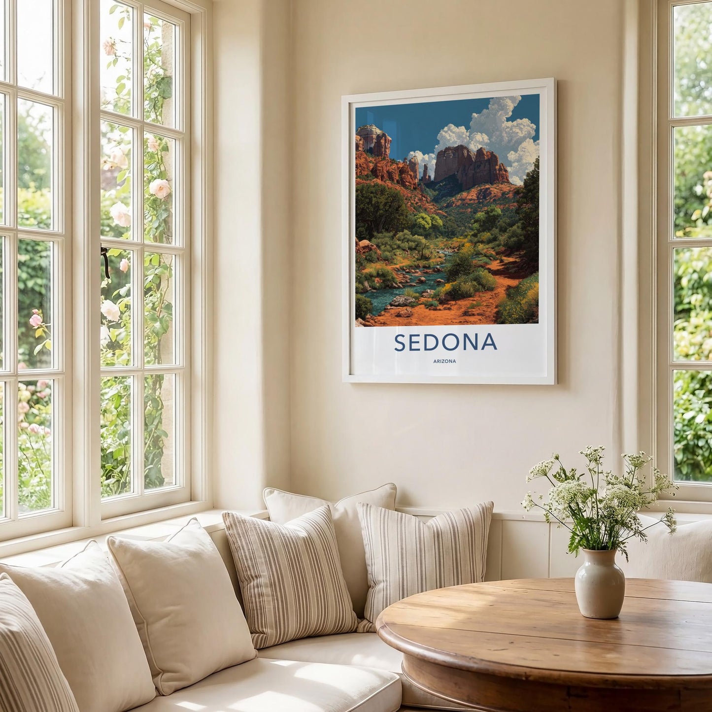 Sedona Poster - Arizona Travel Art - Vibrant Canyon Stream Wall Decor