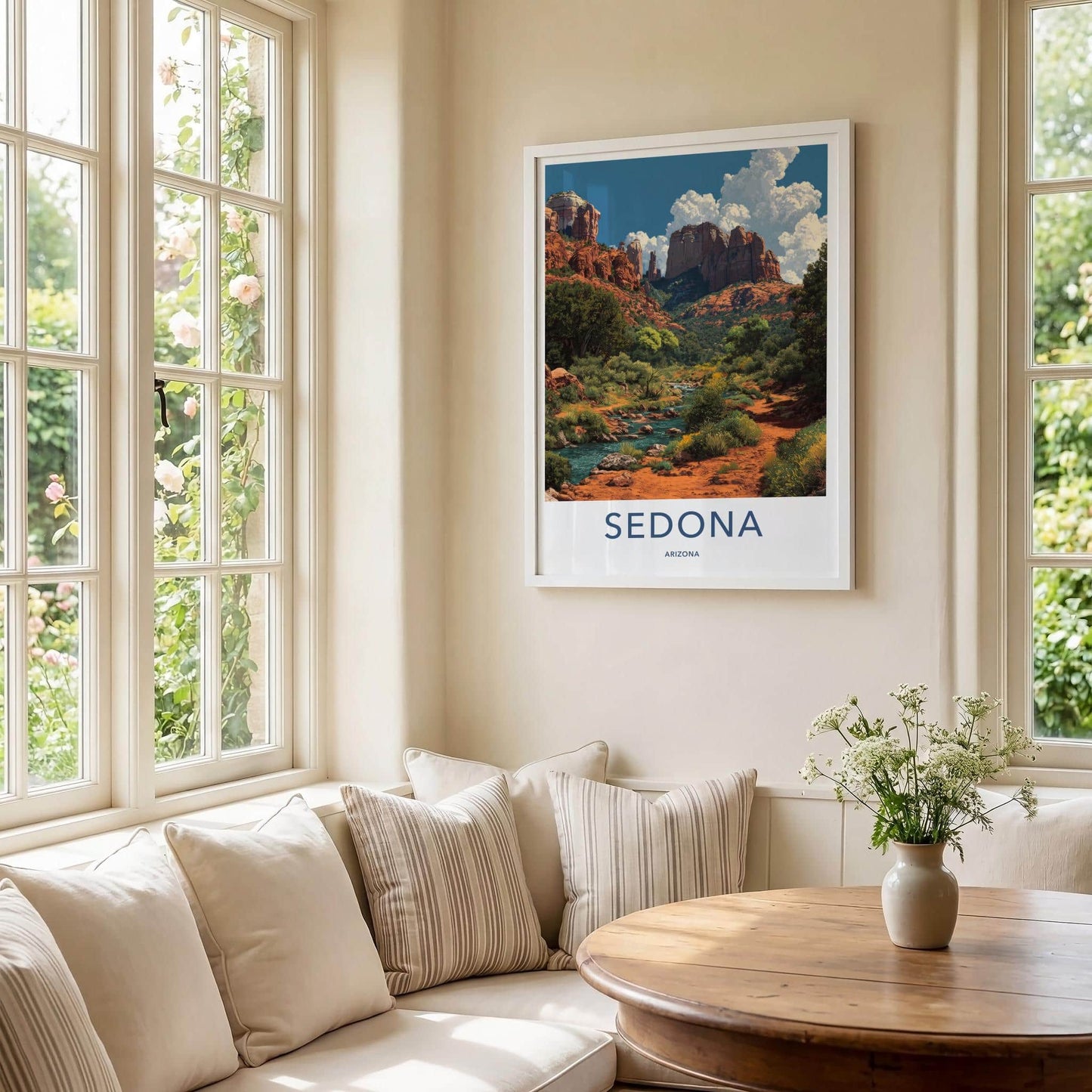 Sedona Poster - Arizona Travel Art - Vibrant Canyon Stream Wall Decor