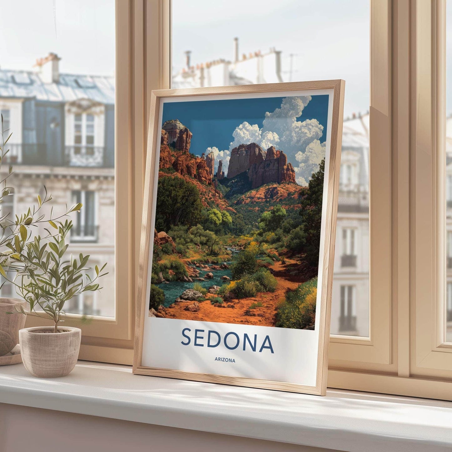 Sedona Poster - Arizona Travel Art - Vibrant Canyon Stream Wall Decor