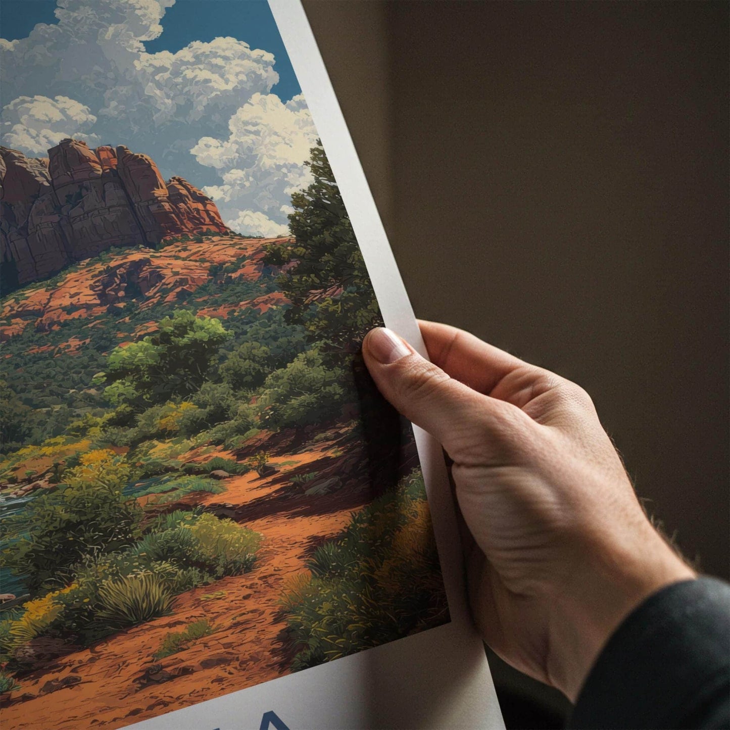 Sedona Poster - Arizona Travel Art - Vibrant Canyon Stream Wall Decor