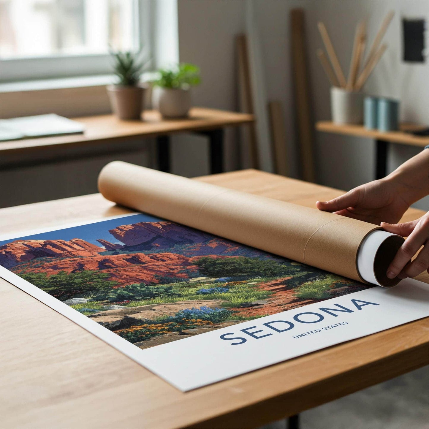 Sedona Poster - Arizona Travel Art - Vibrant Desert Landscape Home Decor