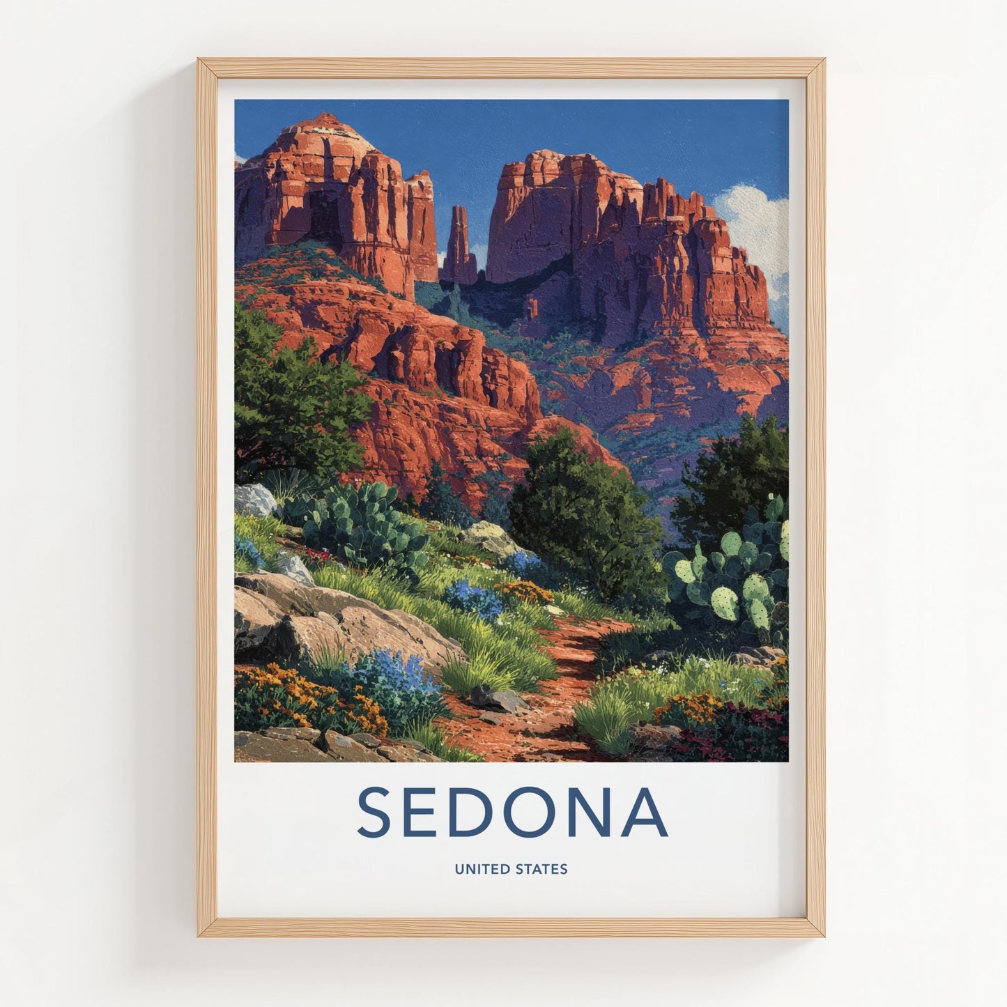 Sedona Poster - Arizona Travel Art - Vibrant Desert Landscape Home Decor