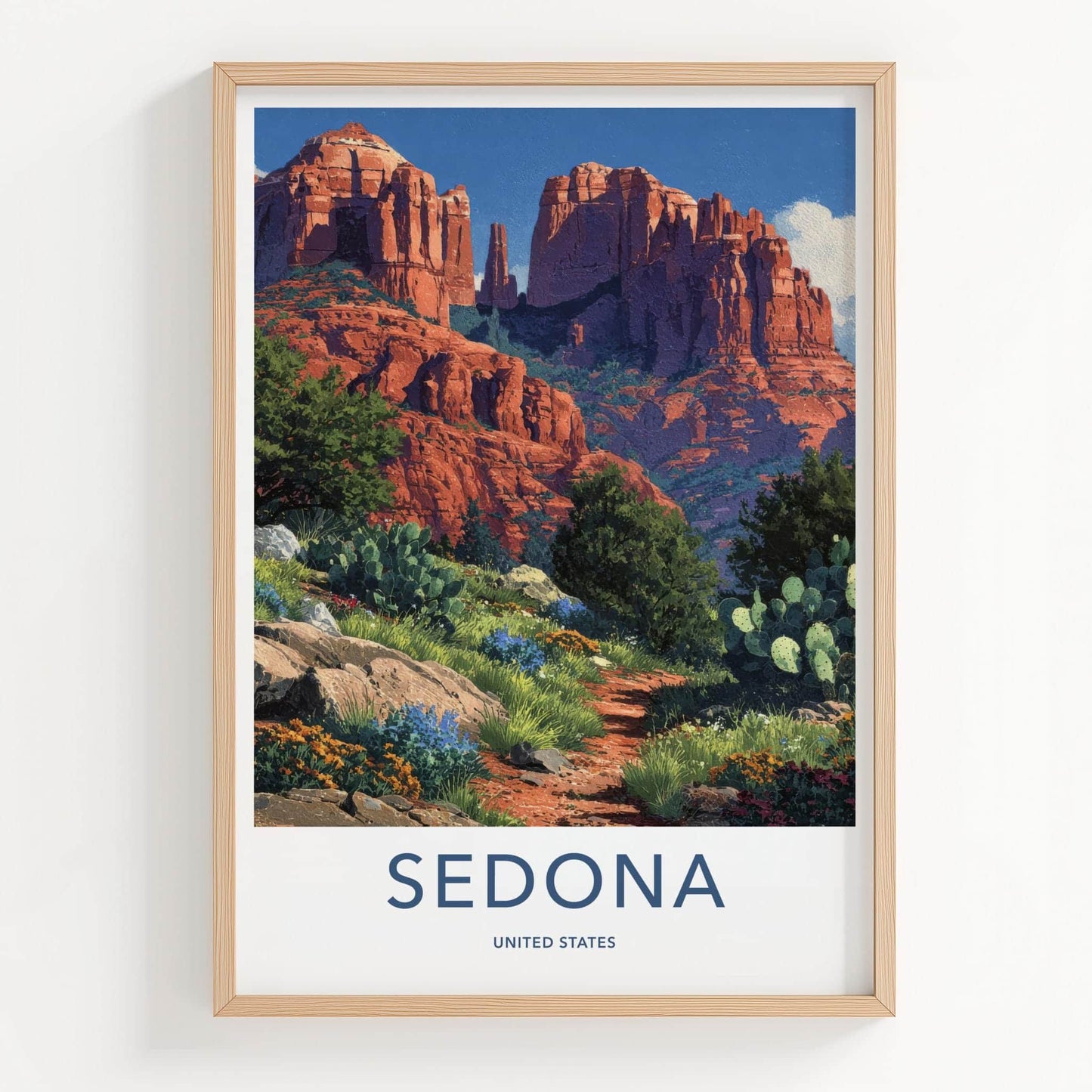 Sedona Poster - Arizona Travel Art - Vibrant Desert Landscape Home Decor