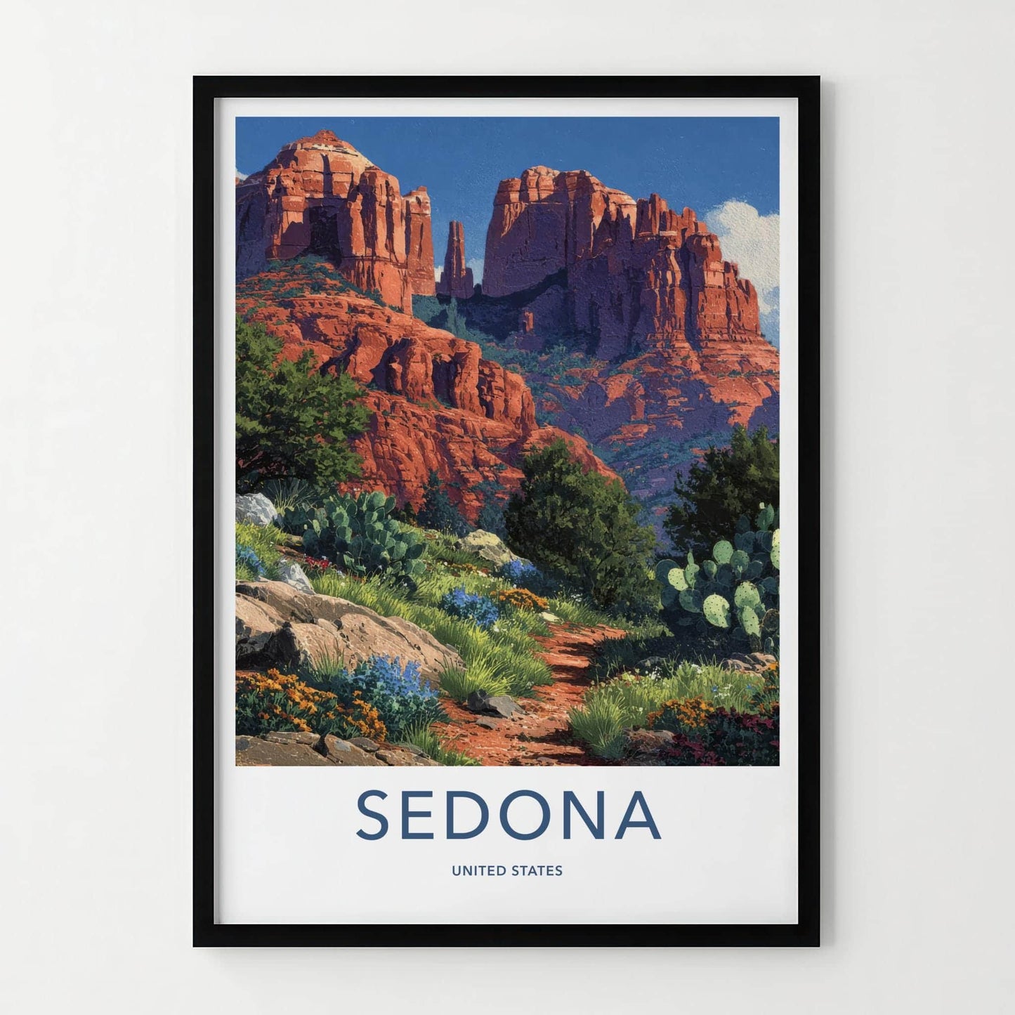 Sedona Poster - Arizona Travel Art - Vibrant Desert Landscape Home Decor