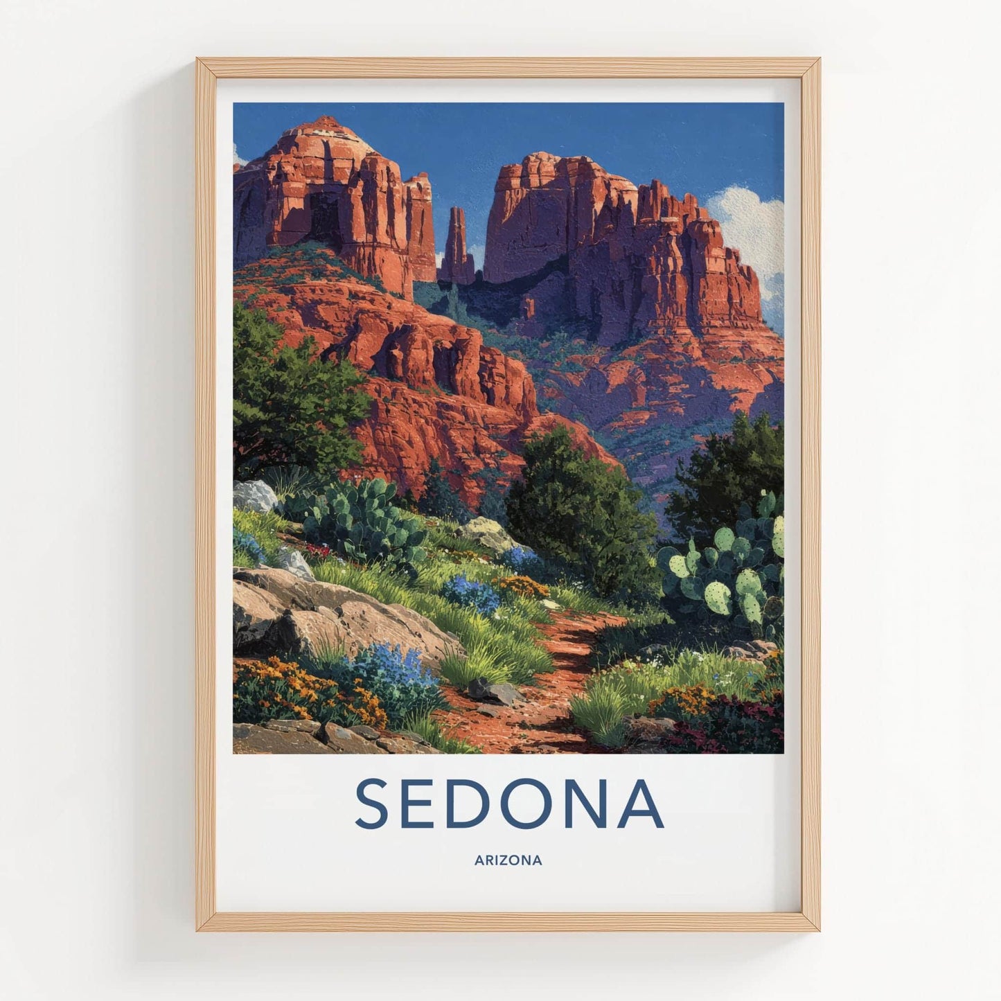 Sedona Poster - Arizona Travel Art - Vibrant Desert Scene Home Decor