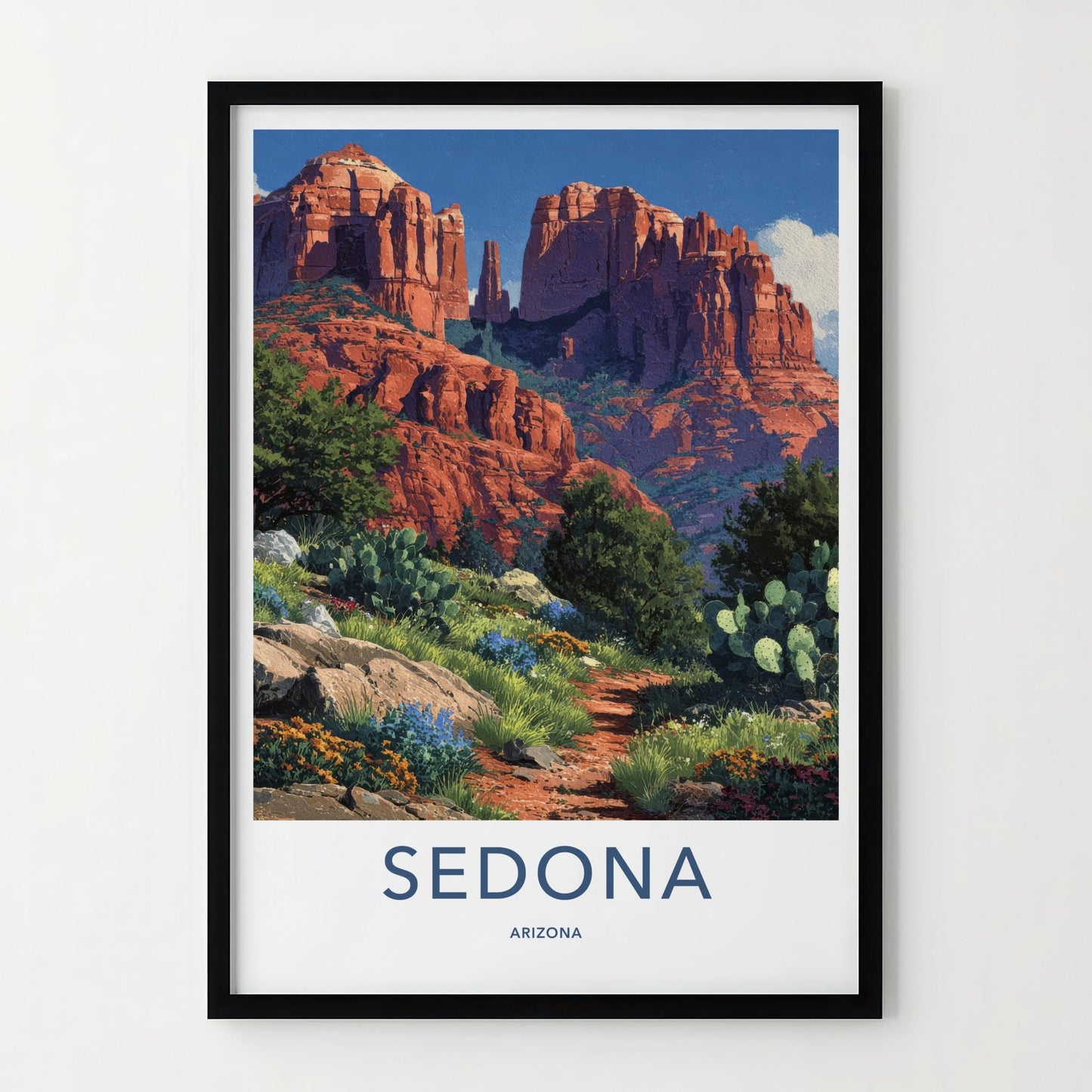 Sedona Poster - Arizona Travel Art - Vibrant Desert Scene Home Decor