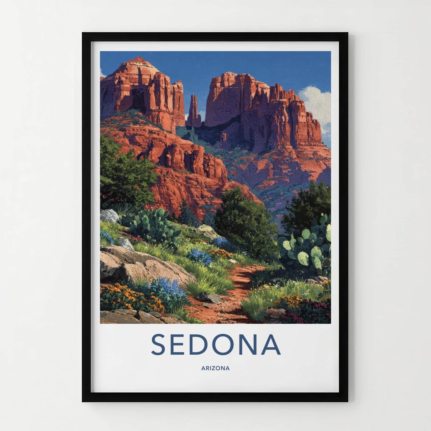 Sedona Poster - Arizona Travel Art - Vibrant Desert Scene Home Decor