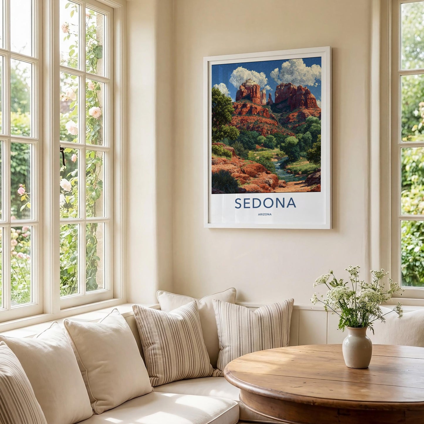 Sedona Poster - Arizona Travel Art - Winding River Canyon Home Decor