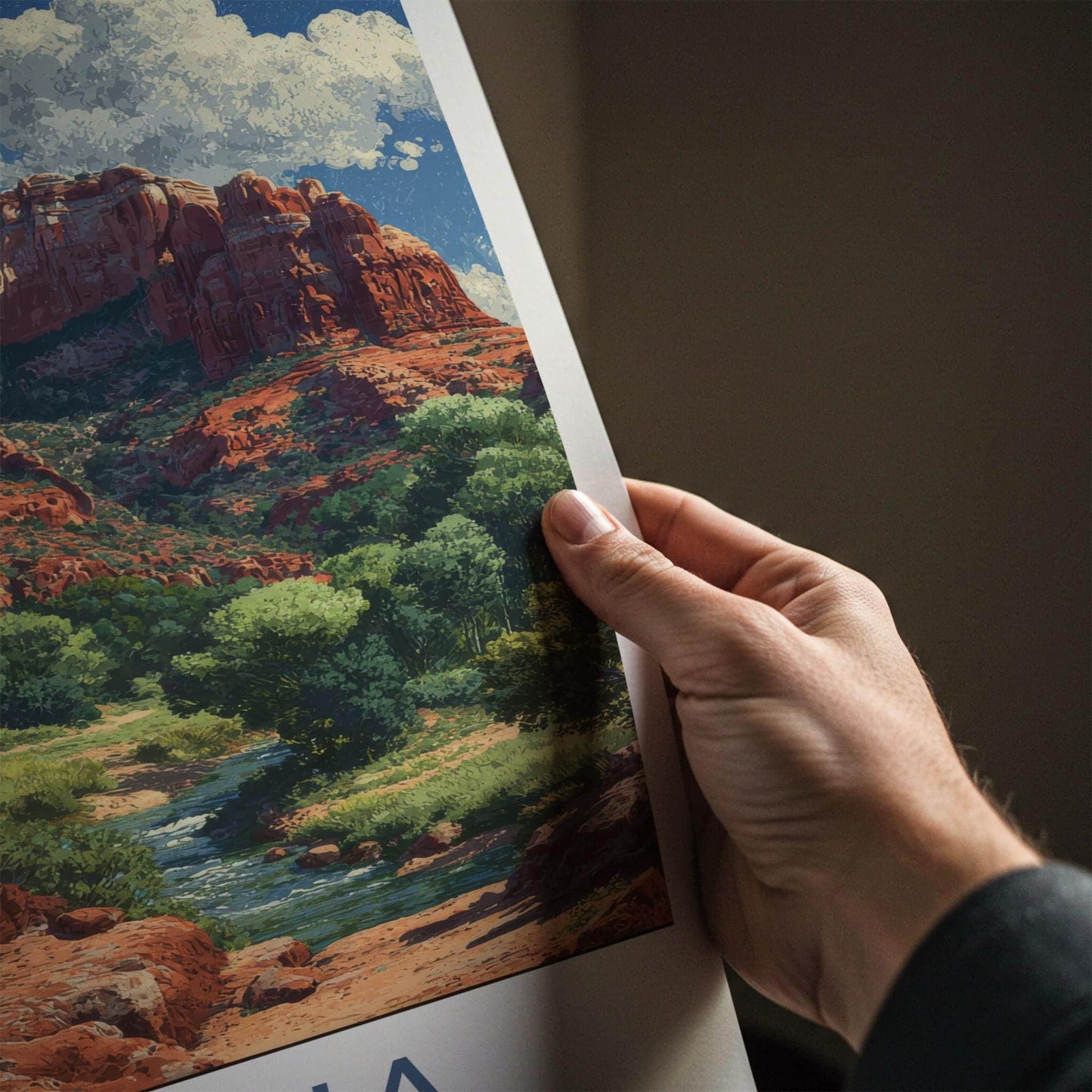 Sedona Poster - Arizona Travel Art - Winding River Canyon Home Decor
