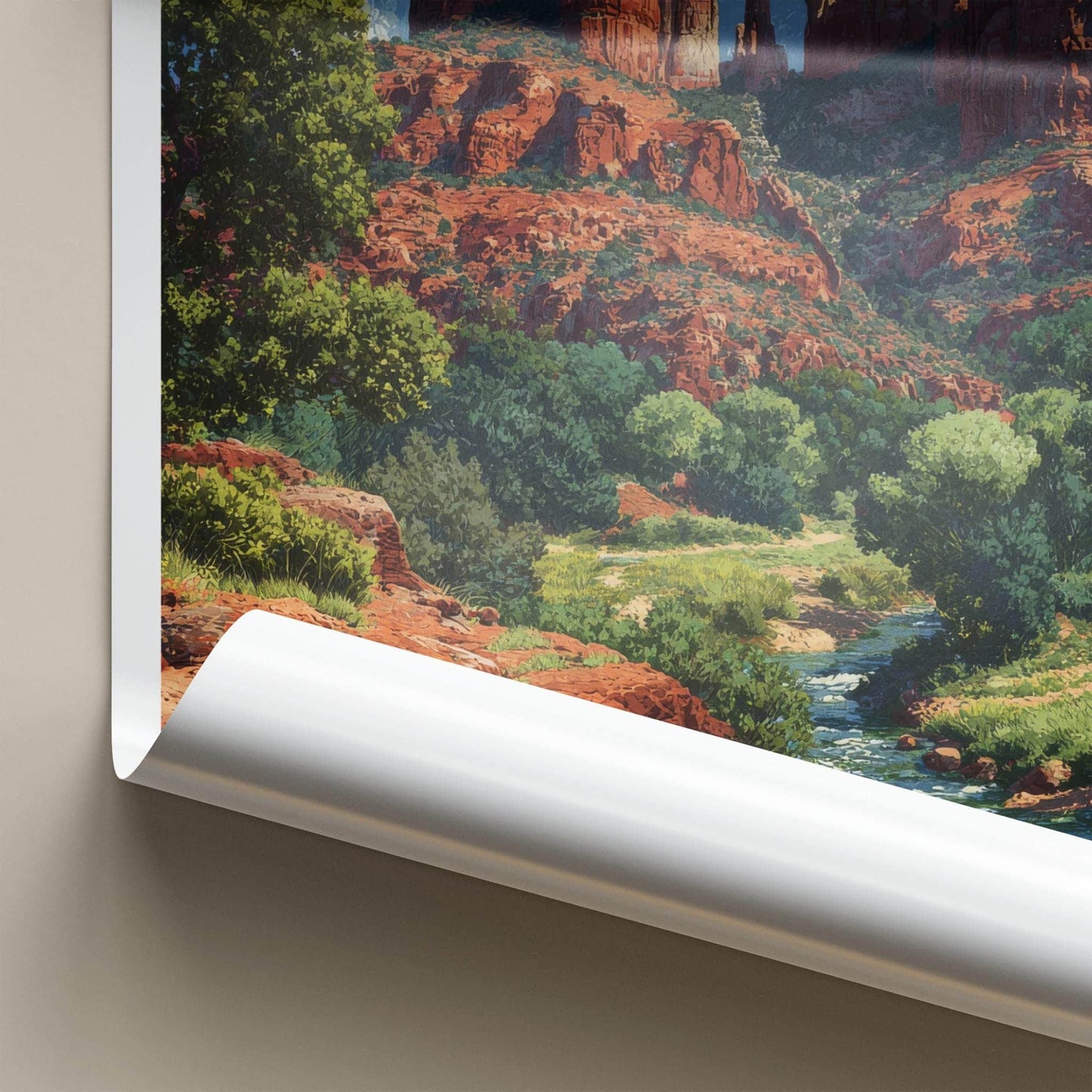 Sedona Poster - Arizona Travel Art - Winding River Canyon Home Decor