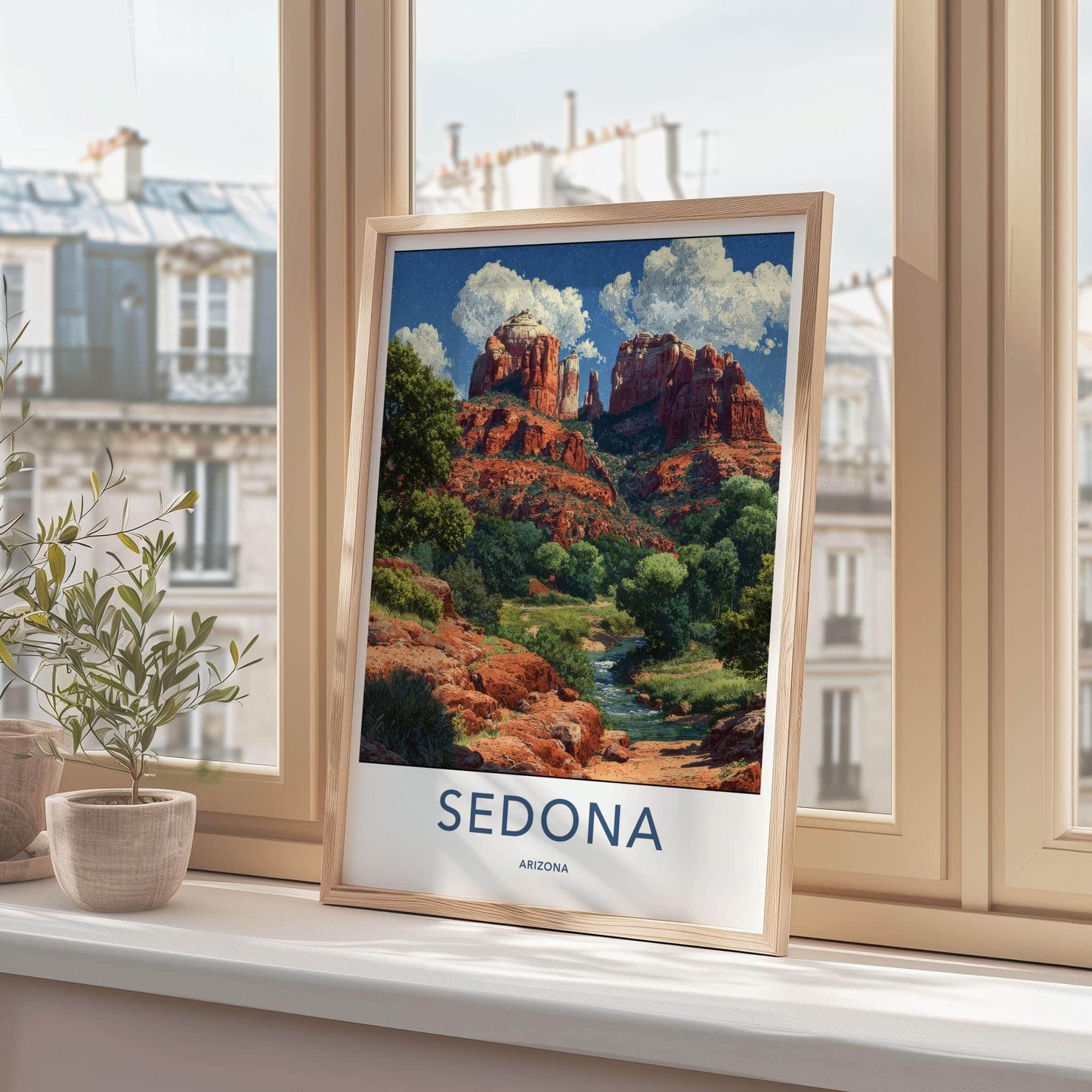 Sedona Poster - Arizona Travel Art - Winding River Canyon Home Decor