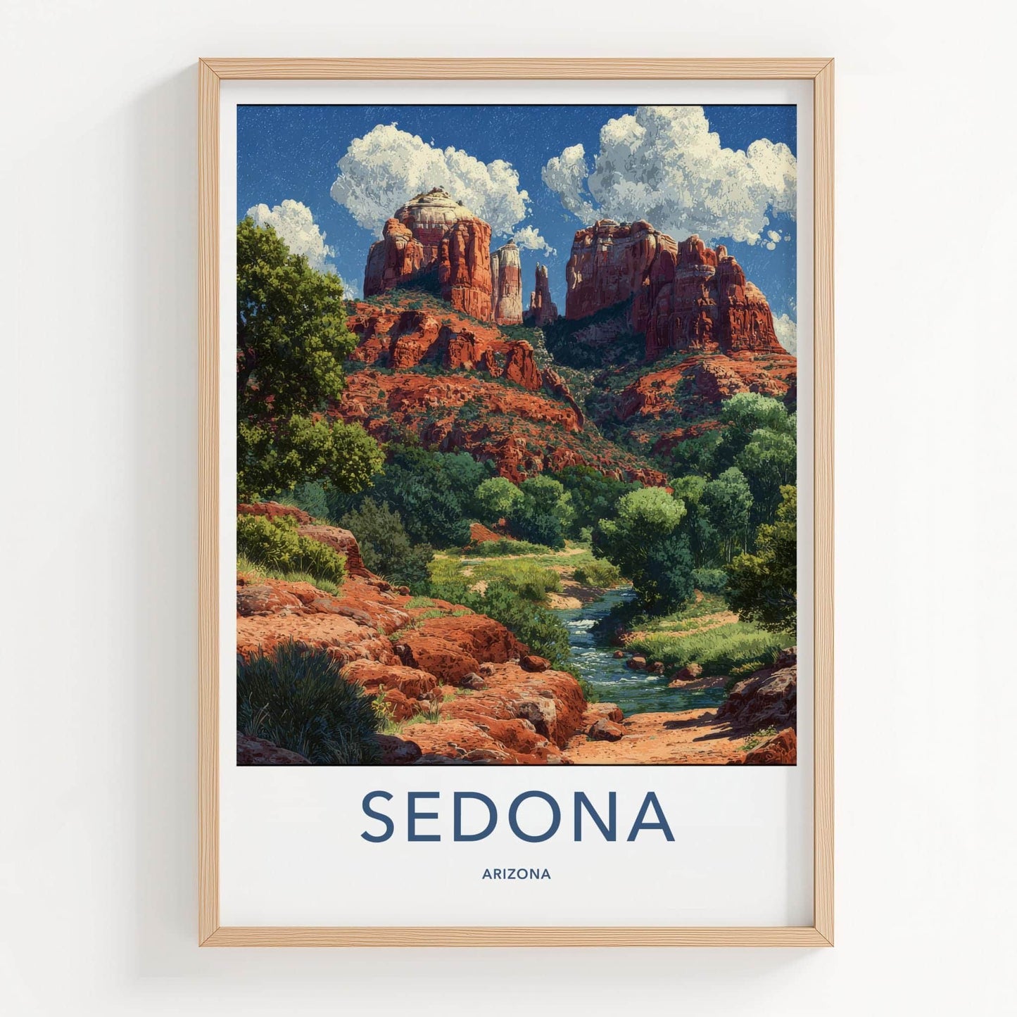 Sedona Poster - Arizona Travel Art - Winding River Canyon Home Decor