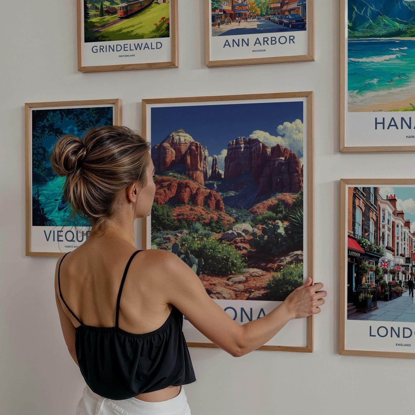 Sedona Poster - Arizona Travel Print - Desert Cactus Formations Gallery Art