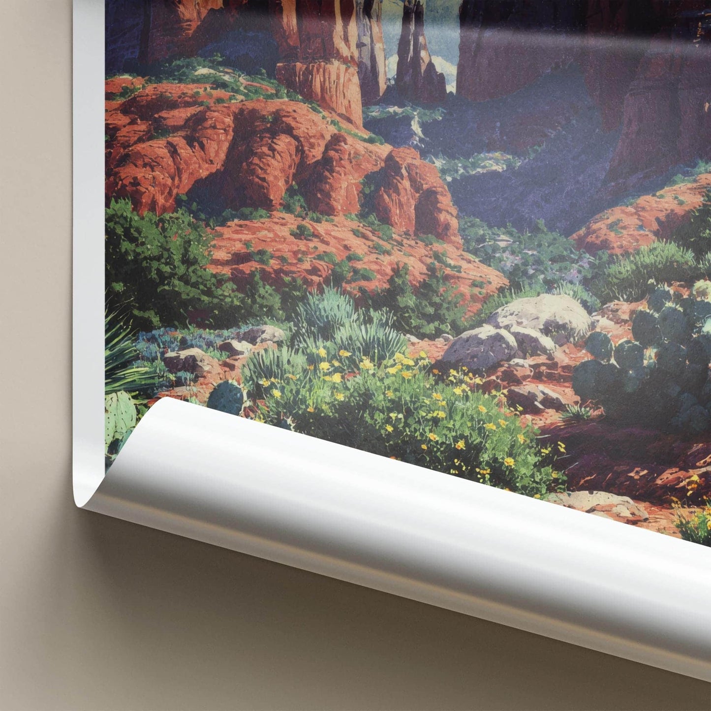 Sedona Poster - Arizona Travel Print - Desert Cactus Formations Gallery Art