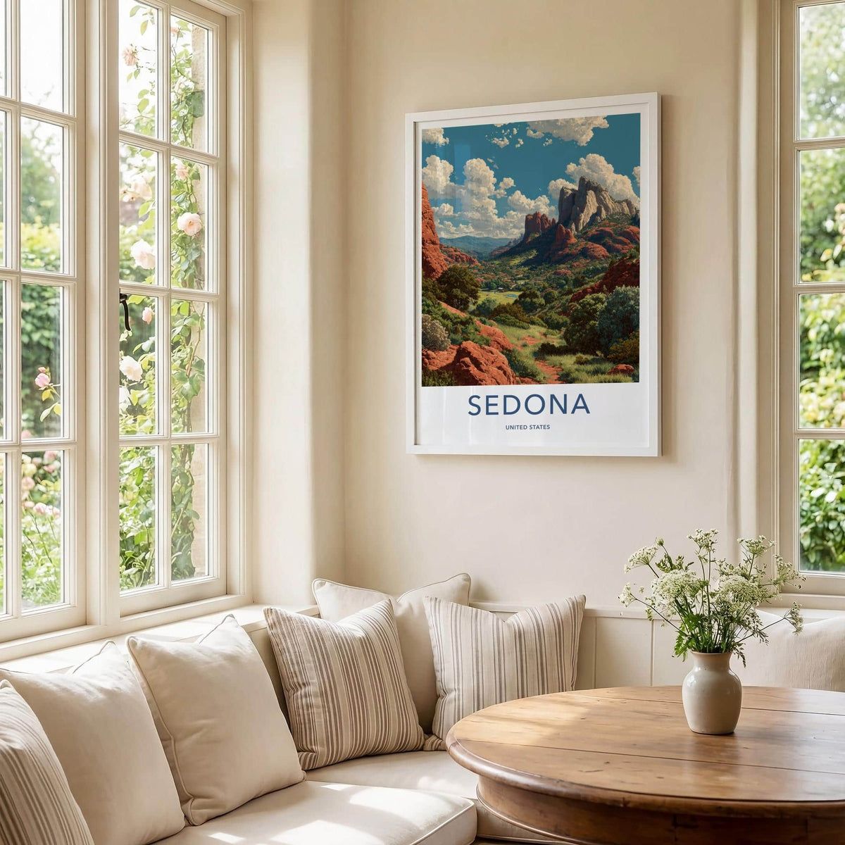 Sedona Poster - Arizona Travel Print - Red Rock Vista Lounge Decor