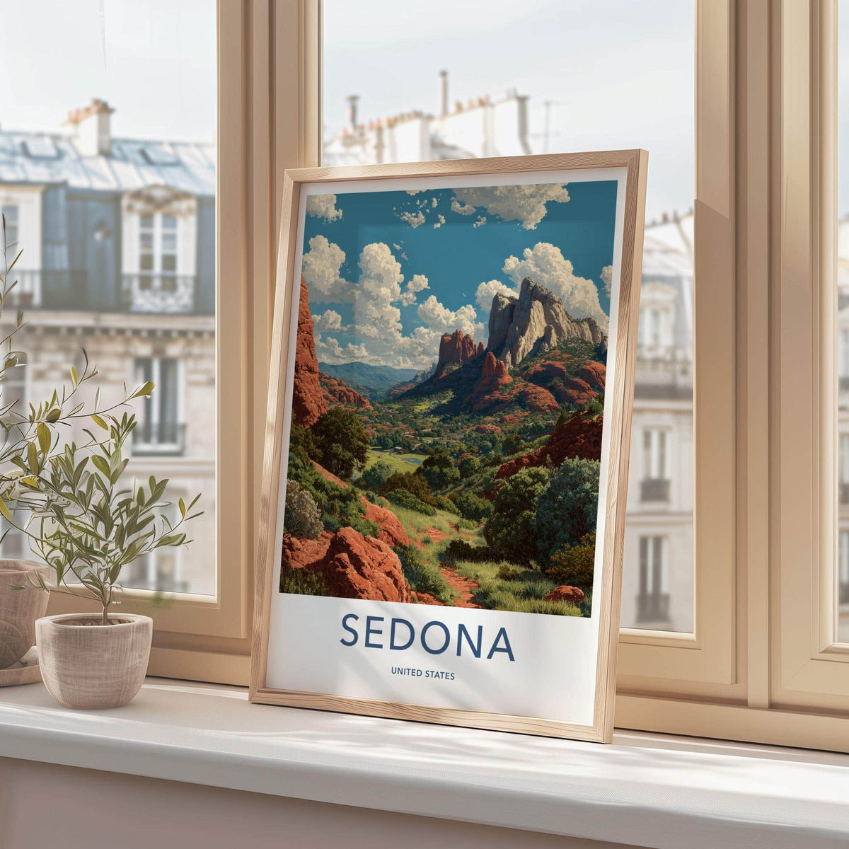 Sedona Poster - Arizona Travel Print - Red Rock Vista Lounge Decor