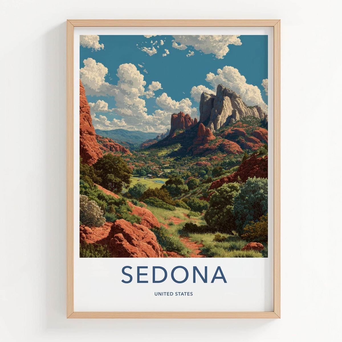 Sedona Poster - Arizona Travel Print - Red Rock Vista Lounge Decor