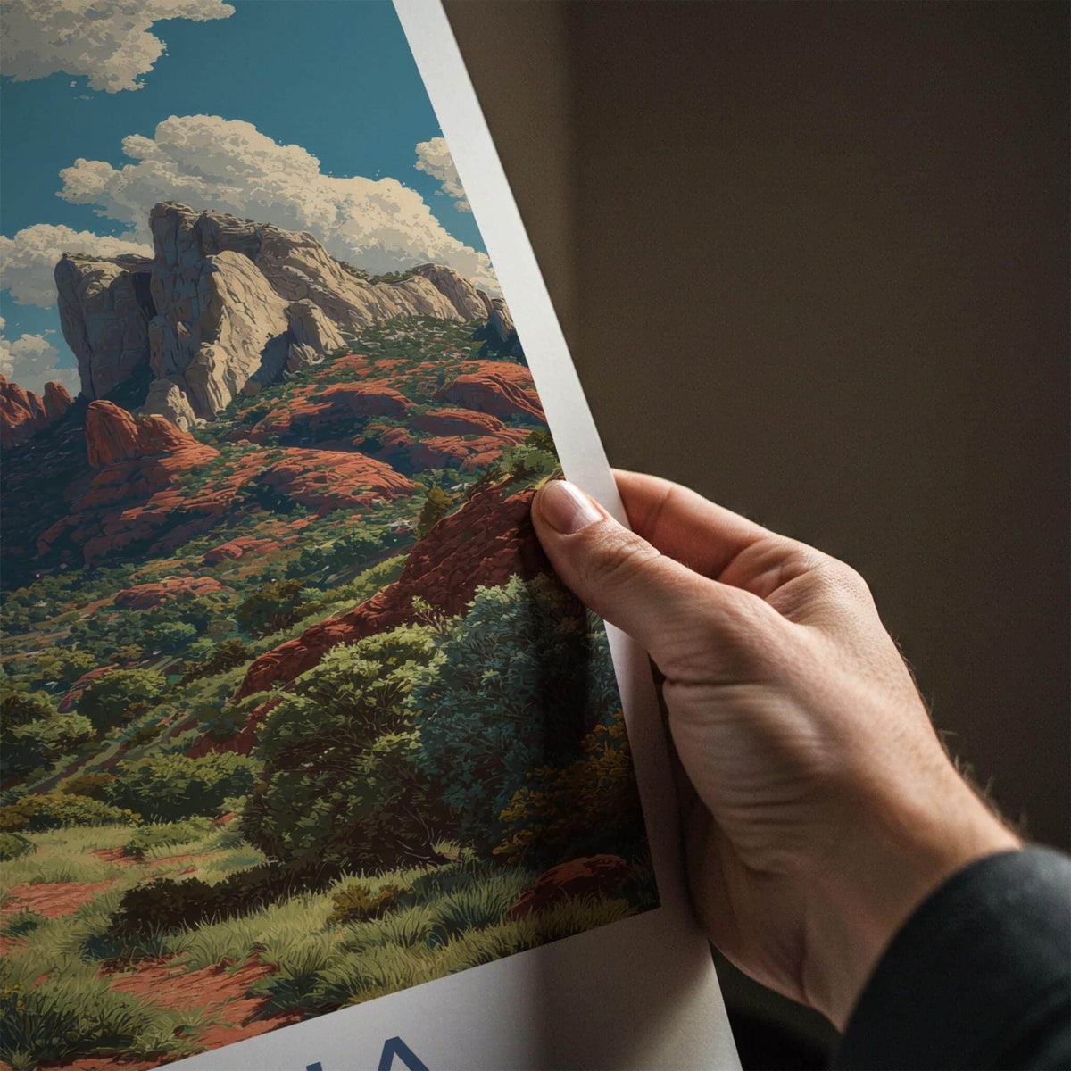 Sedona Poster - Arizona Travel Print - Red Rock Vista Lounge Decor