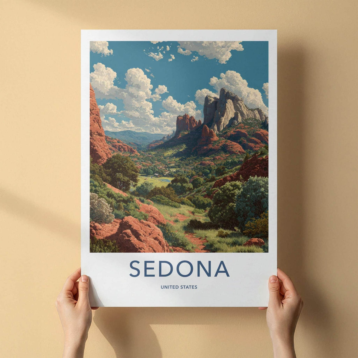 Sedona Poster - Arizona Travel Print - Red Rock Vista Lounge Decor