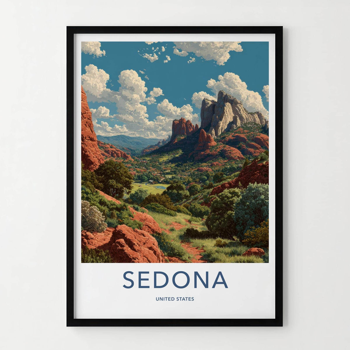 Sedona Poster - Arizona Travel Print - Red Rock Vista Lounge Decor