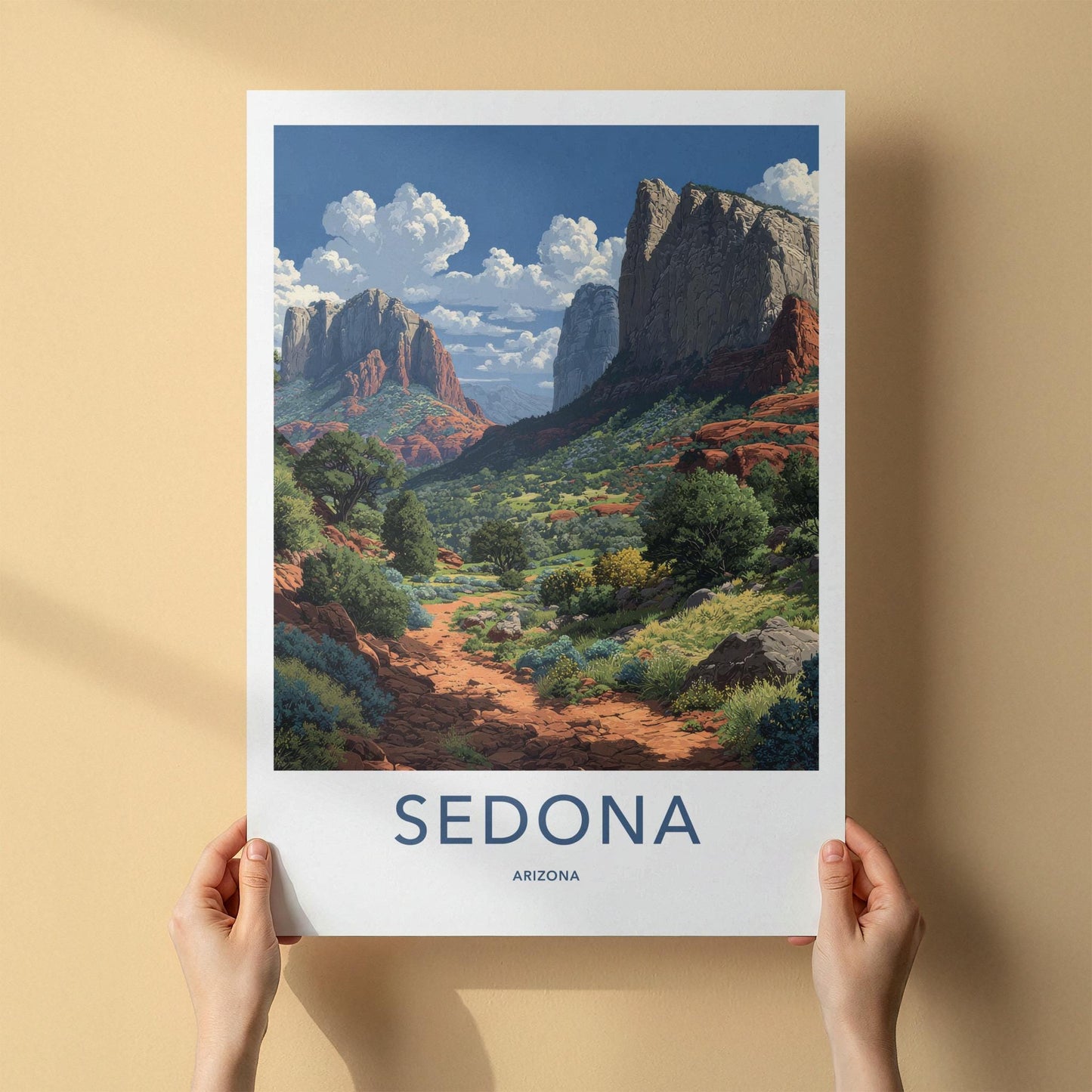 Sedona Poster - Arizona Wall Art - Winding Desert Trails Home Decor