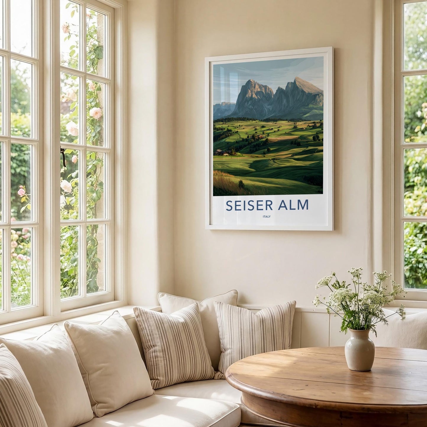 Seiser Alm Poster - Italy Travel Art - Dolomite Peak Panorama Wall Decor